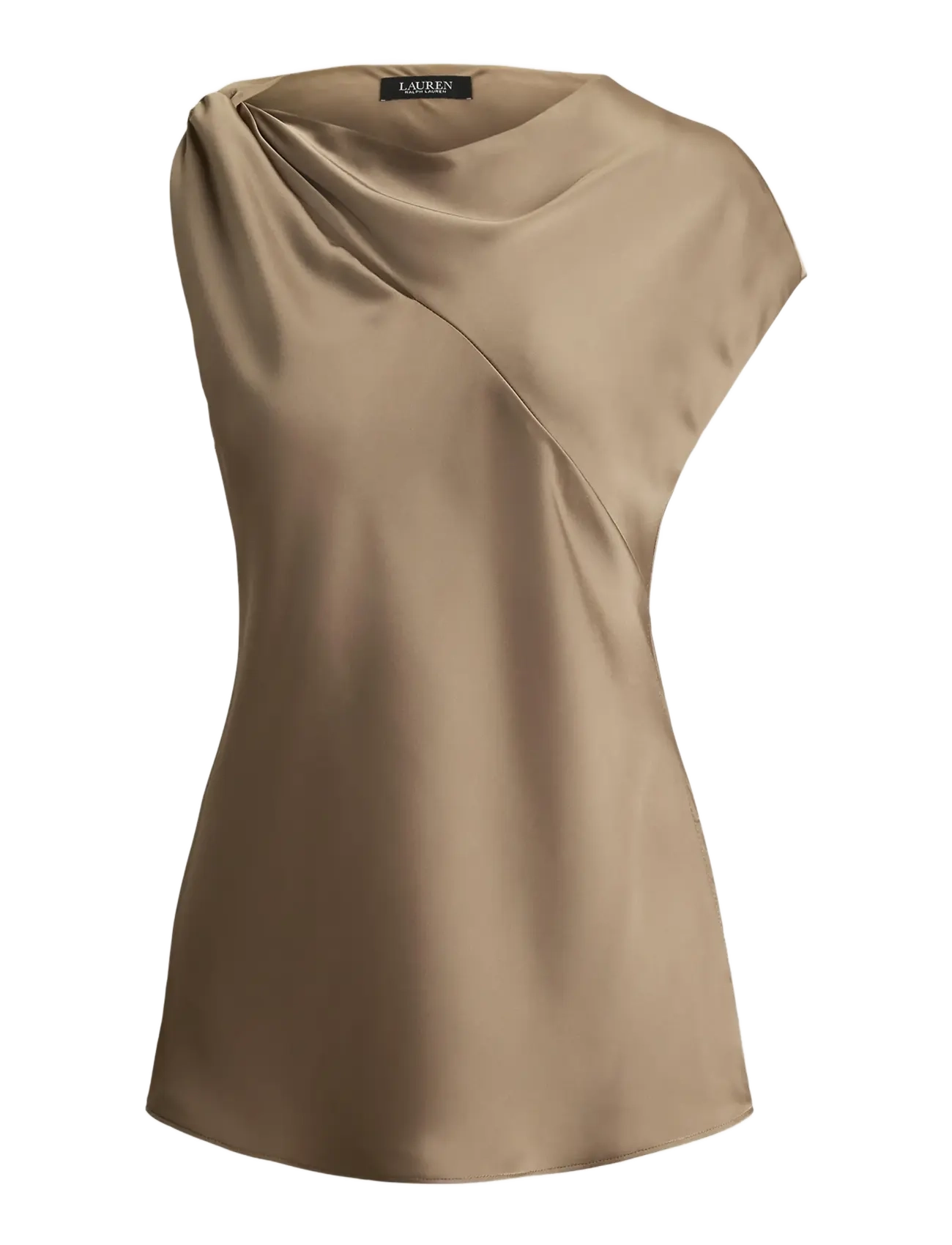 LAUREN RALPH LAUREN Charmeuse Asymmetrical Bluse Beige - S - Damen