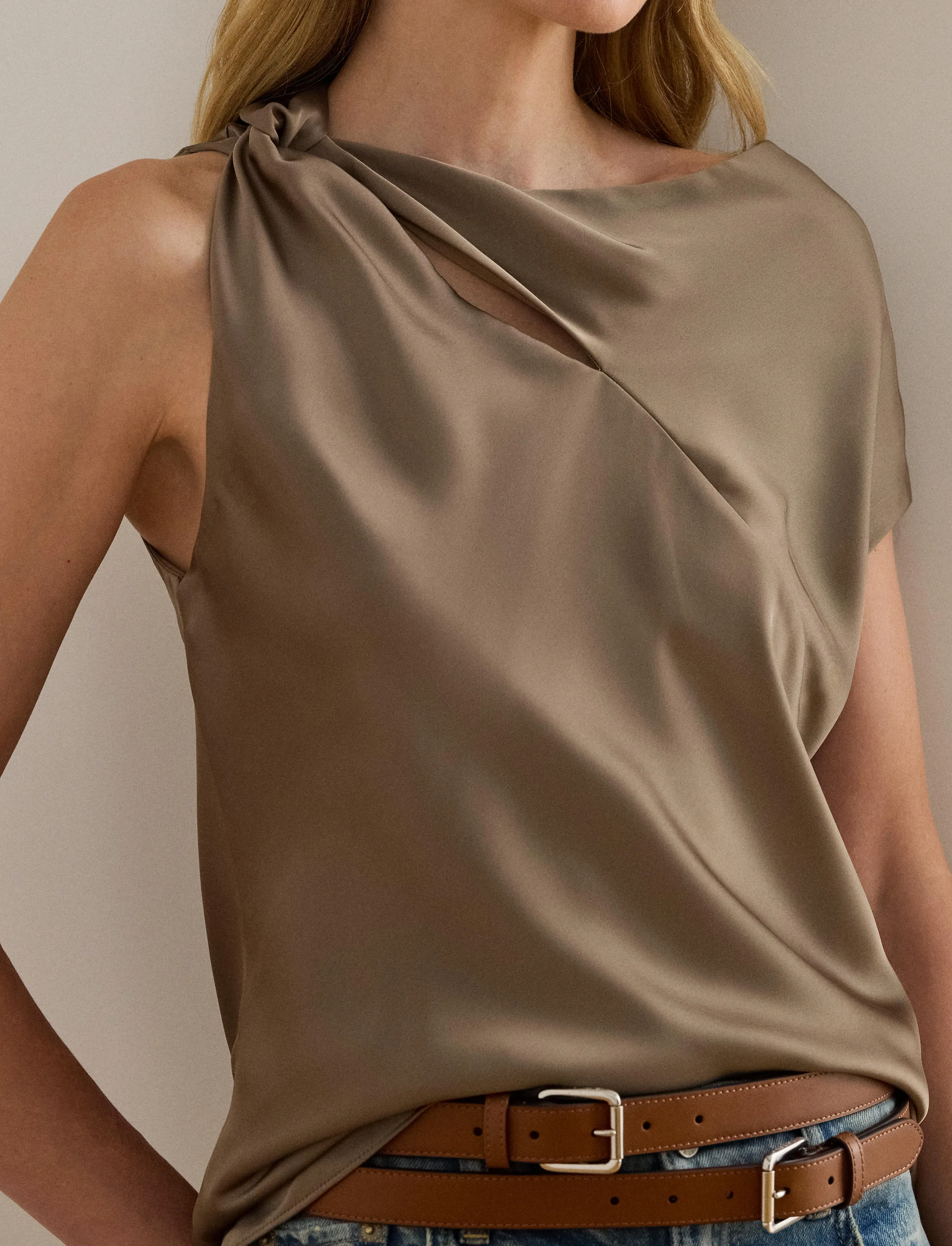 Lauren Ralph Lauren Charmeuse Asymmetrical Blouse skjortor & blusar dam – bild 7