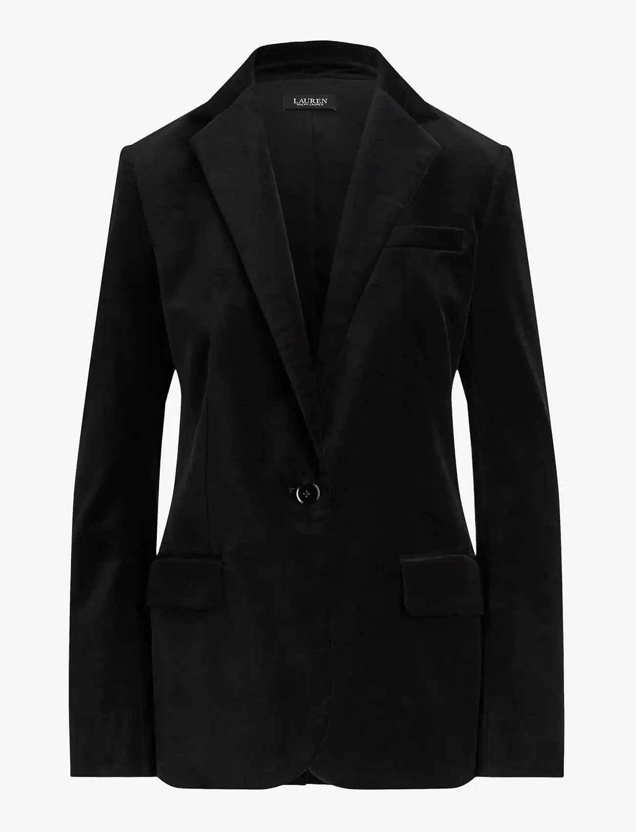 Lauren Ralph Lauren - Stretch Velvet Blazer - enkeltradede blazere - black velvet - 1