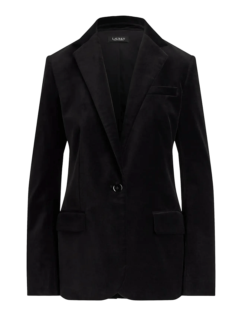 Lauren Ralph Lauren - Stretch Velvet Blazer - enkeltradede blazere - black velvet - 1