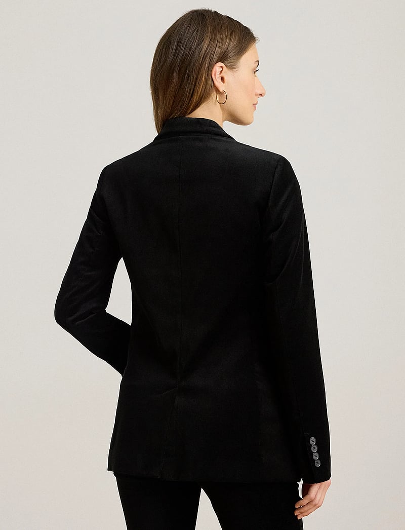 Lauren Ralph Lauren - Stretch Velvet Blazer - enkeltradede blazere - black velvet - 2