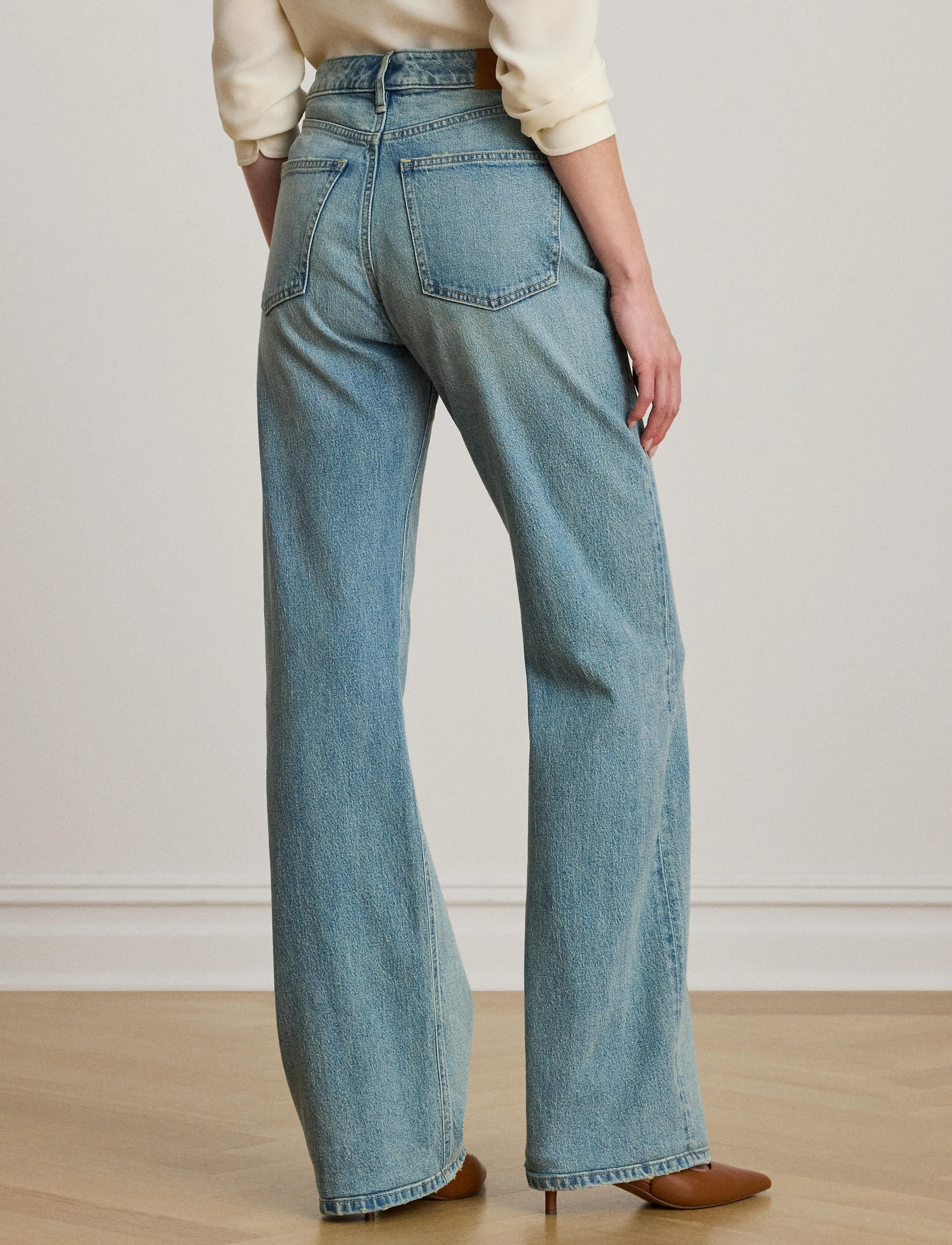 Lauren Ralph Lauren - High-Rise Wide-Leg Jean - laia säärega teksad - odwin wash - 2