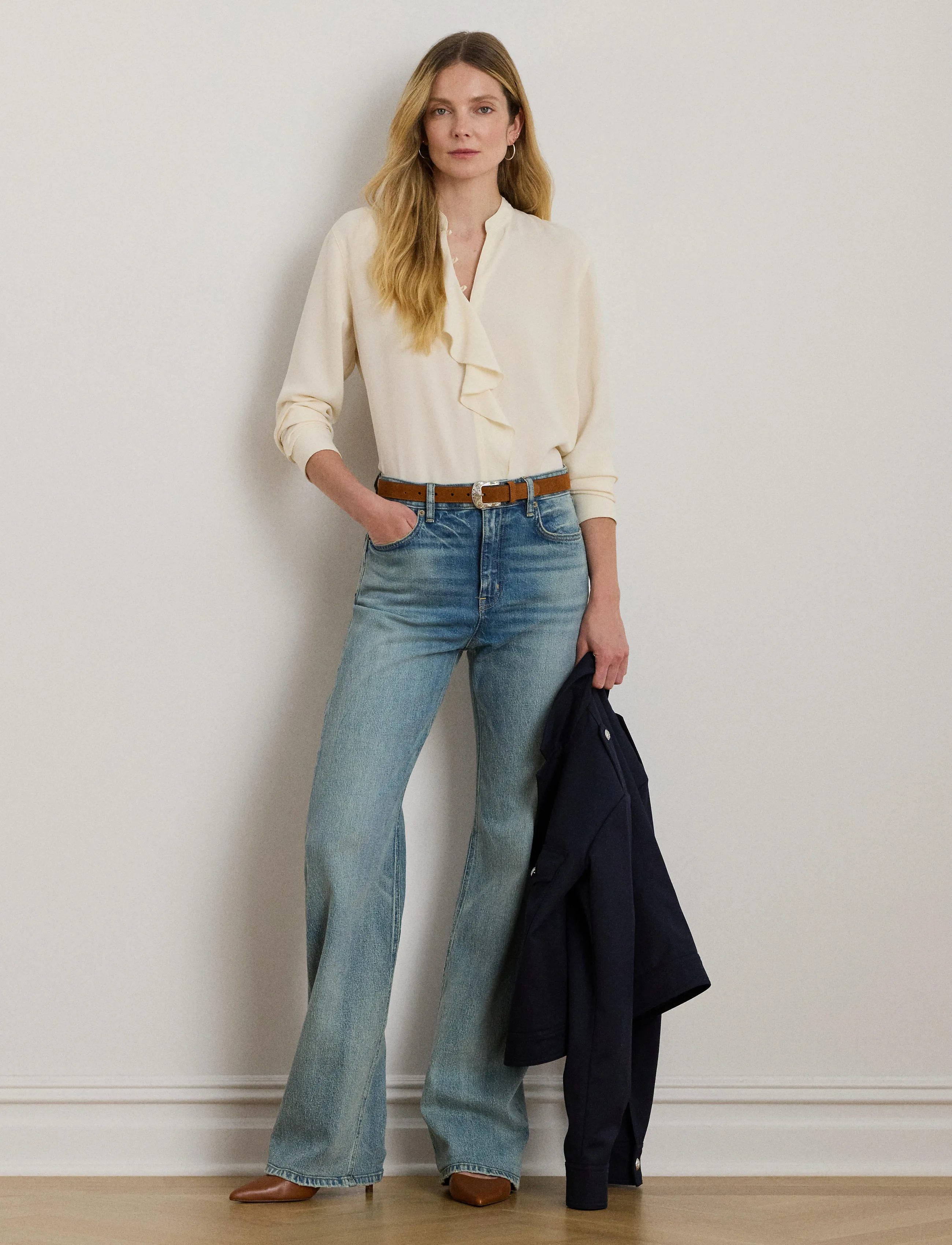 Lauren Ralph Lauren - High-Rise Wide-Leg Jean - laia säärega teksad - odwin wash - 3