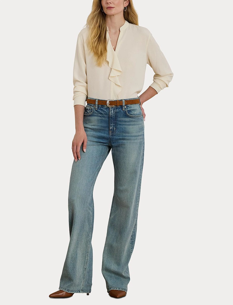 Lauren Ralph Lauren - High-Rise Wide-Leg Jean - jeans met wijde pijpen - odwin wash - 4
