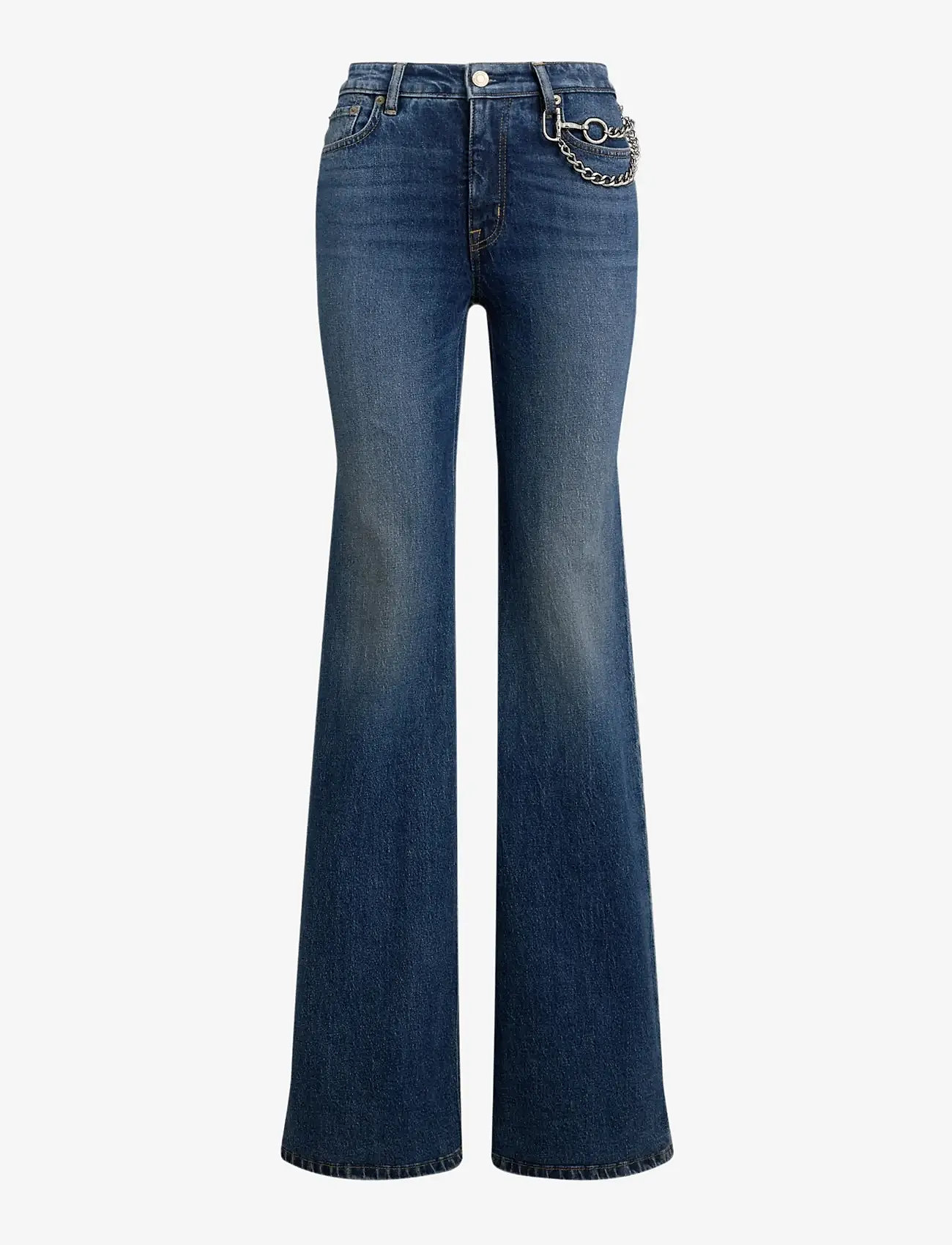 Lauren Ralph Lauren - Chain-Trim High-Rise Flare Jean - straight jeans - atecco wash - 1