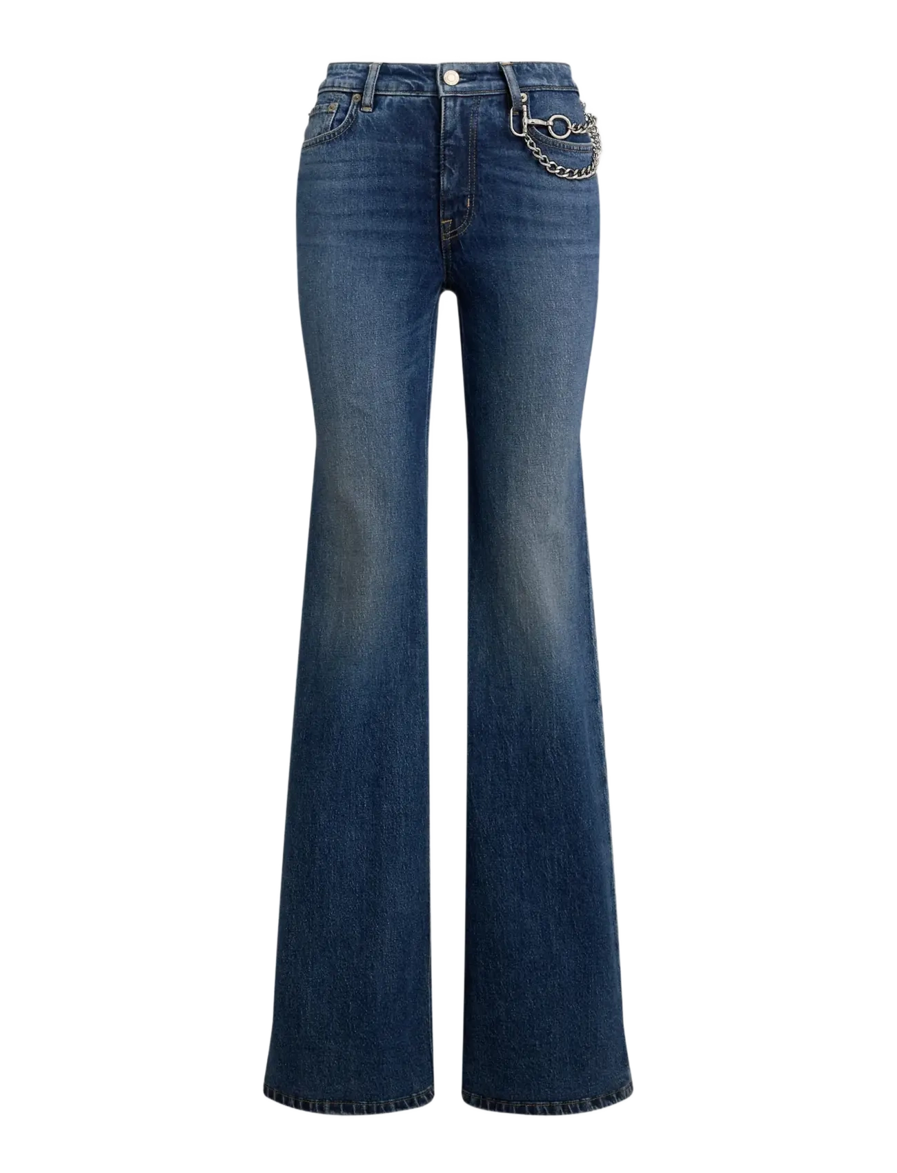 Lauren Ralph Lauren - Chain-Trim High-Rise Flare Jean - gerade jeans - atecco wash - 1