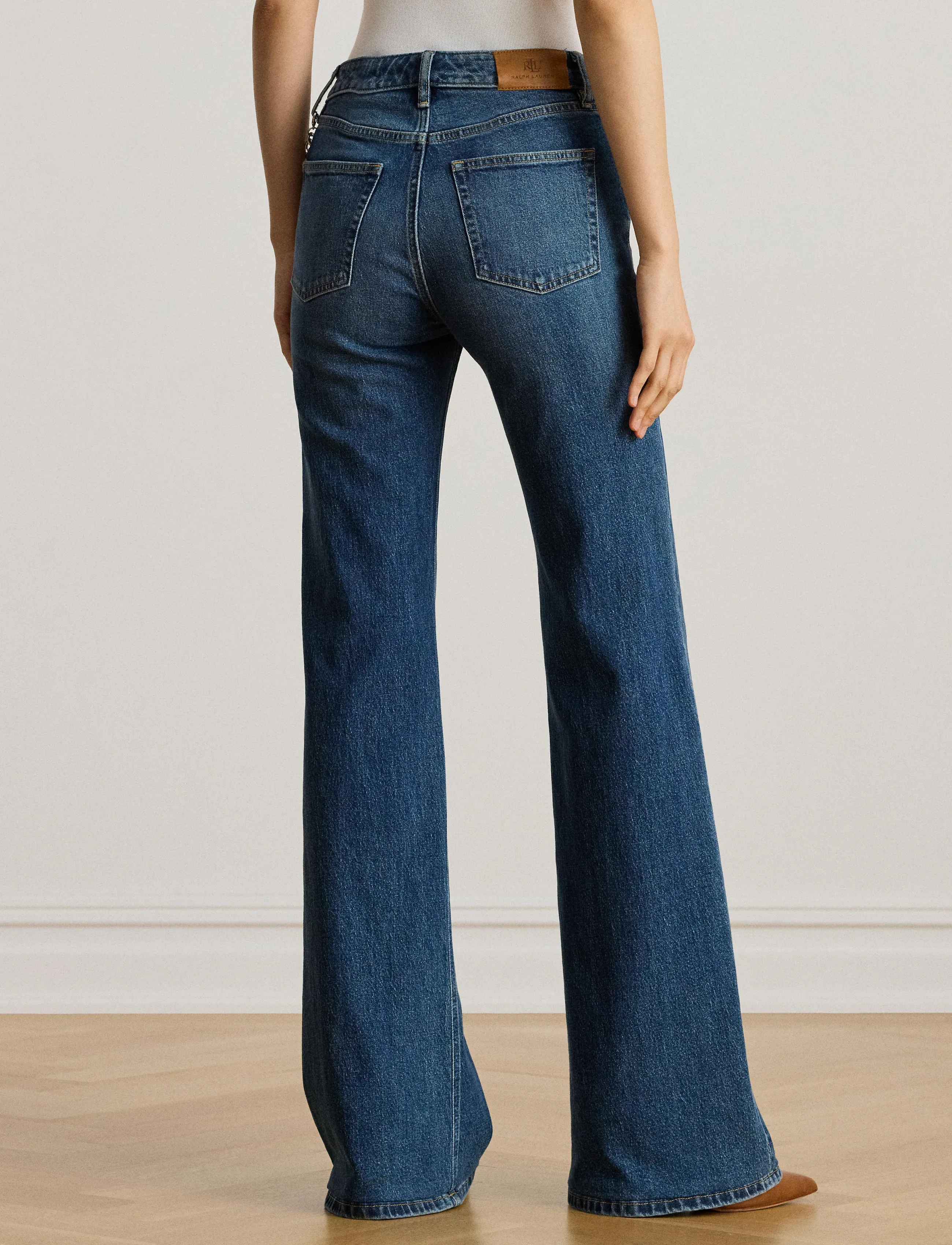 Lauren Ralph Lauren - Chain-Trim High-Rise Flare Jean - gerade jeans - atecco wash - 2