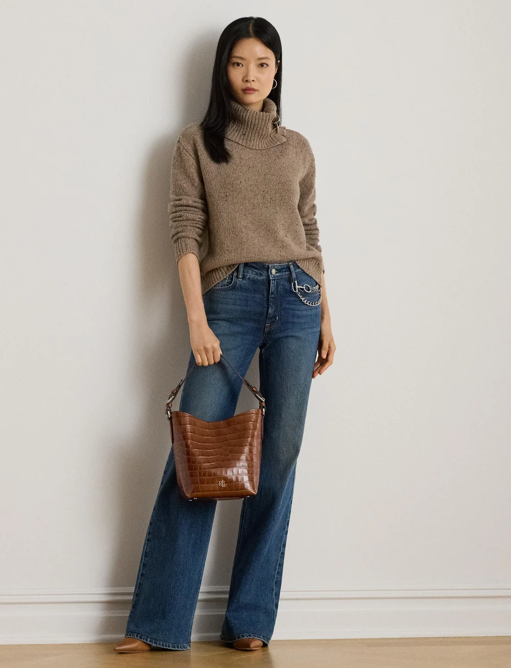 Lauren Ralph Lauren - Chain-Trim High-Rise Flare Jean - sirge säärega teksad - atecco wash - 3