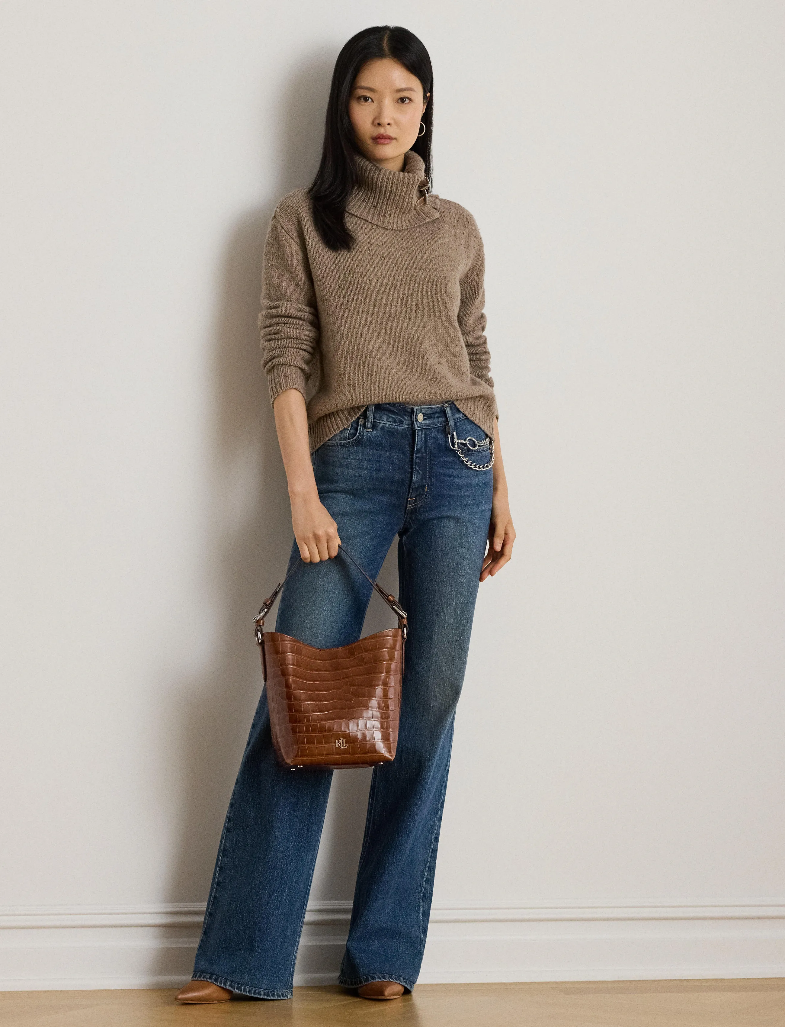 Lauren Ralph Lauren - Chain-Trim High-Rise Flare Jean - gerade jeans - atecco wash - 3
