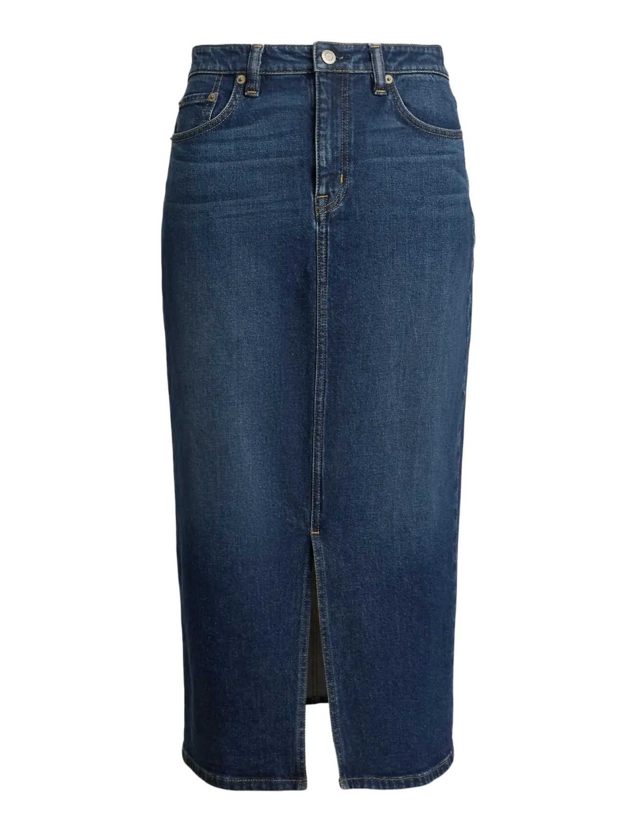LAUREN RALPH LAUREN Denim Midi Rock Blau - 34 - Damen