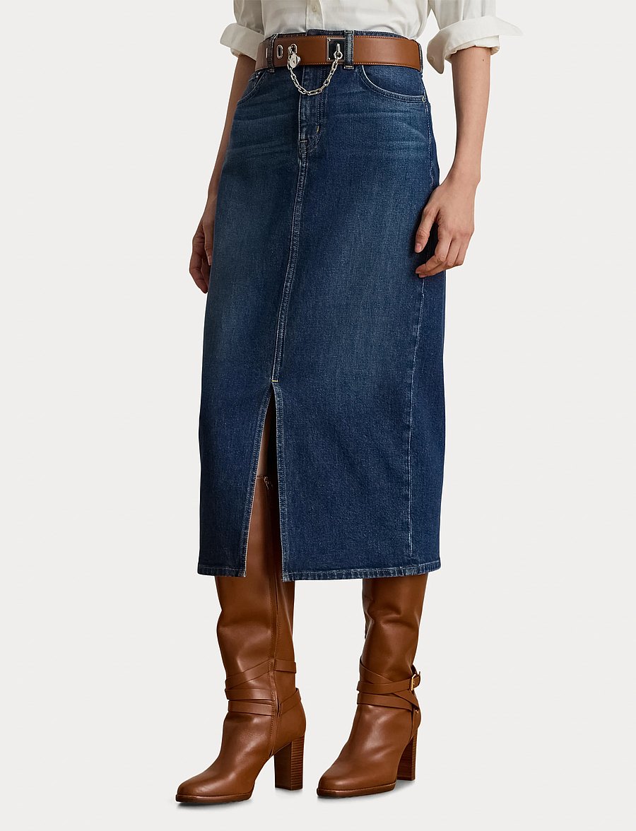Lauren Ralph Lauren - Denim Midi Skirt - jupes en jeans - atecco wash - 5
