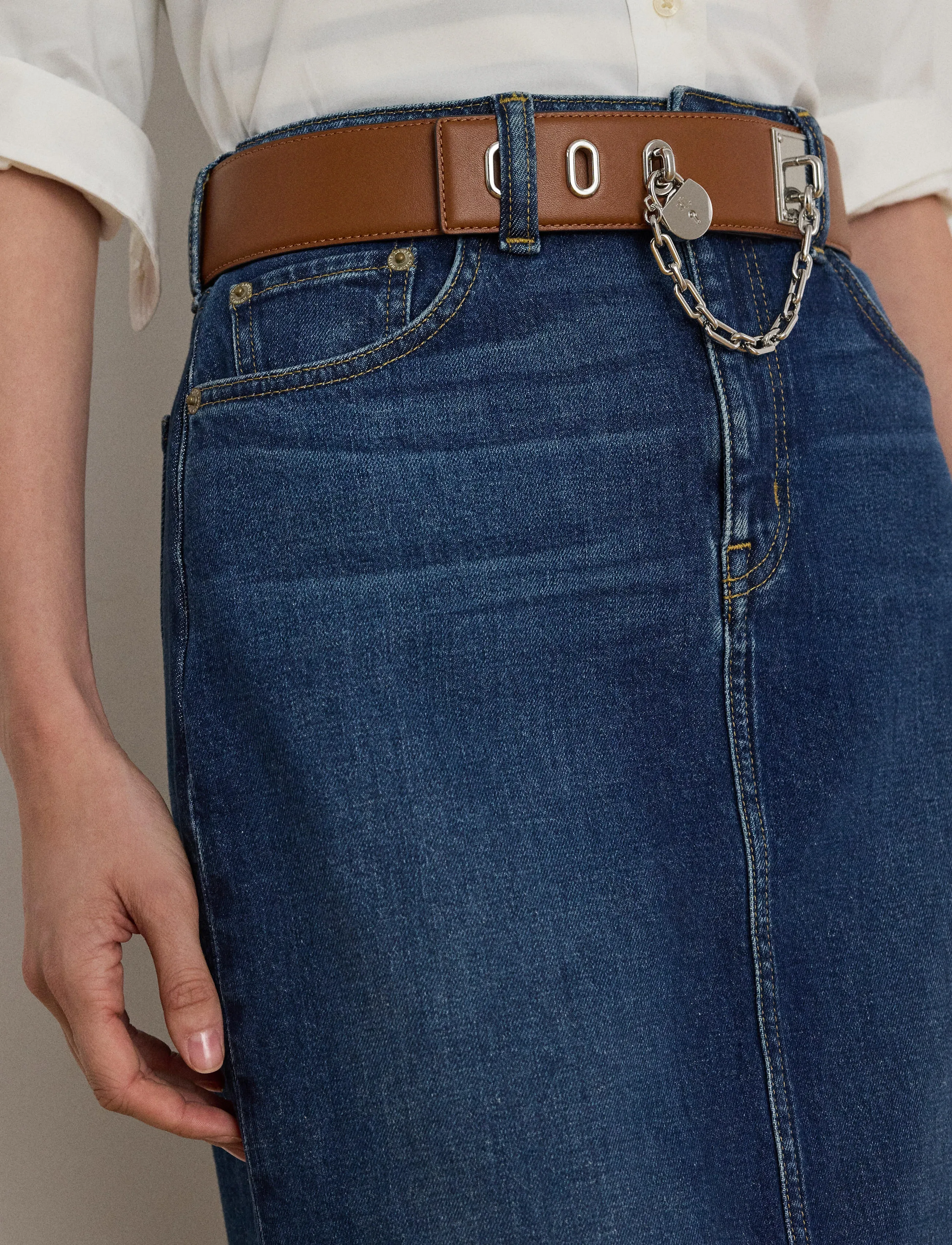 Lauren Ralph Lauren Denim Midi Skirt jeanskjolar dam – bild 7