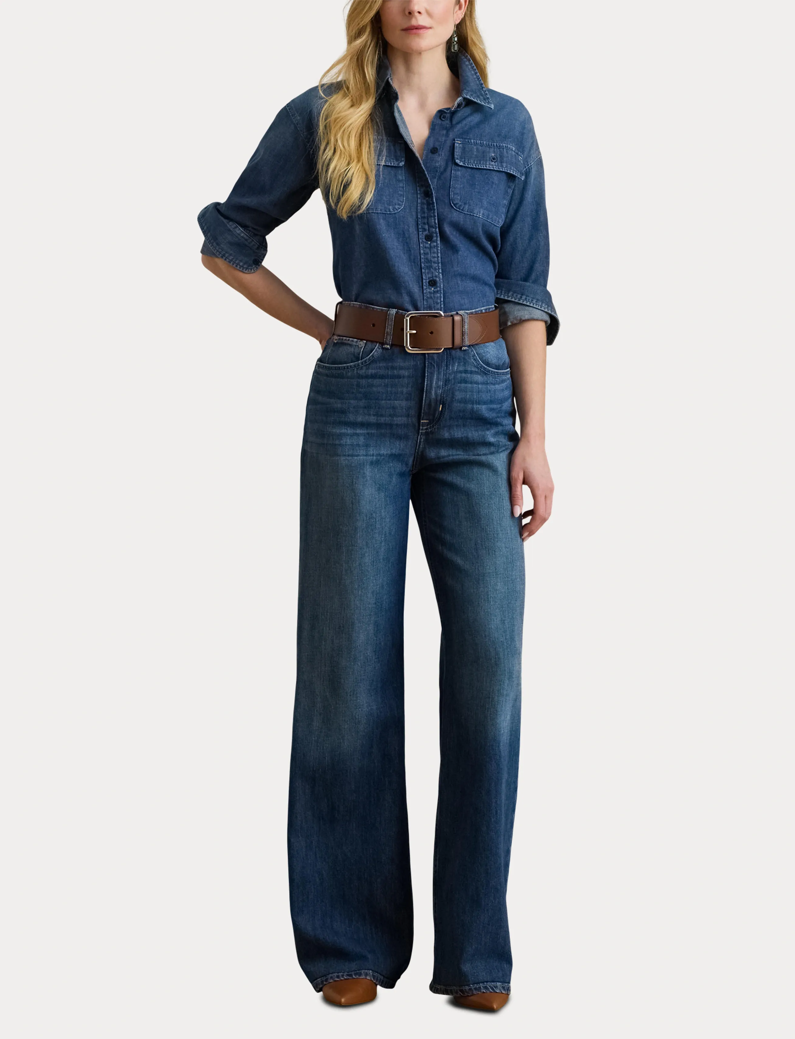 Lauren Ralph Lauren - High-Rise Wide-Leg Jean - jeans met wijde pijpen - atecco wash - 4