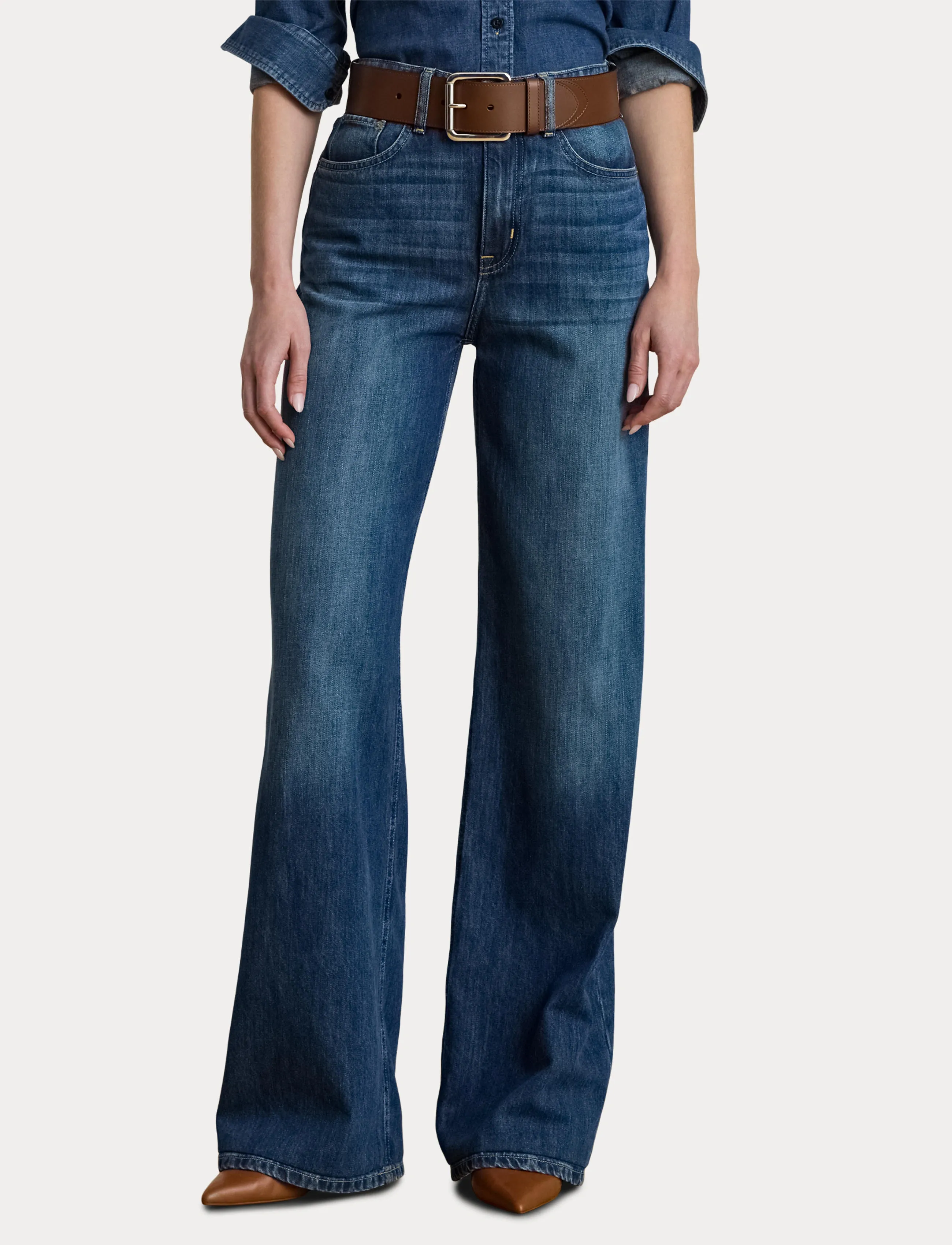 Lauren Ralph Lauren - High-Rise Wide-Leg Jean - jeans met wijde pijpen - atecco wash - 5