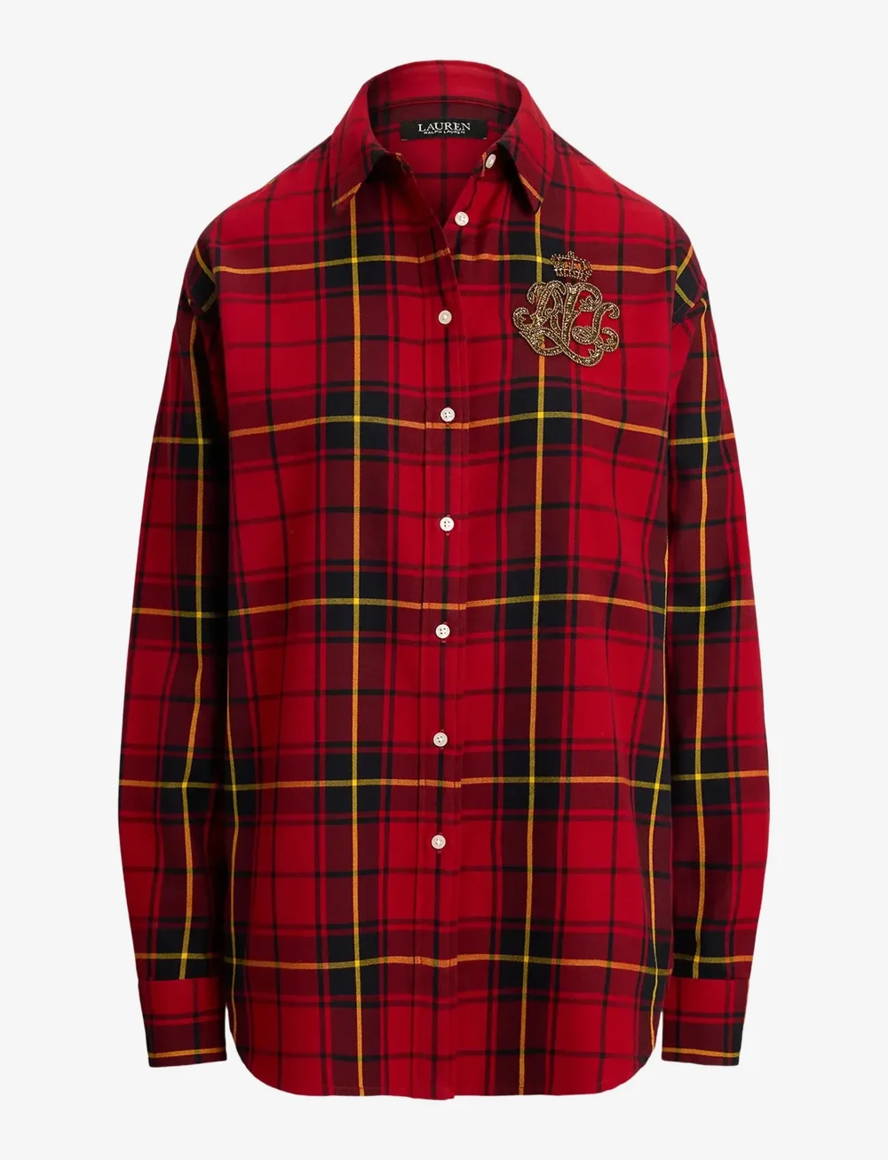 Lauren Ralph Lauren - Y/D CLASSIC COTTON-SHIRT - denim shirts - black/red - 1