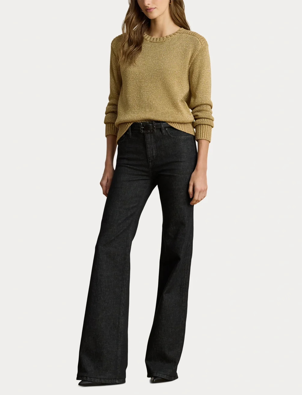 Lauren Ralph Lauren - High-Rise Flare Jean - utsvängda jeans - black rinse wash - 4