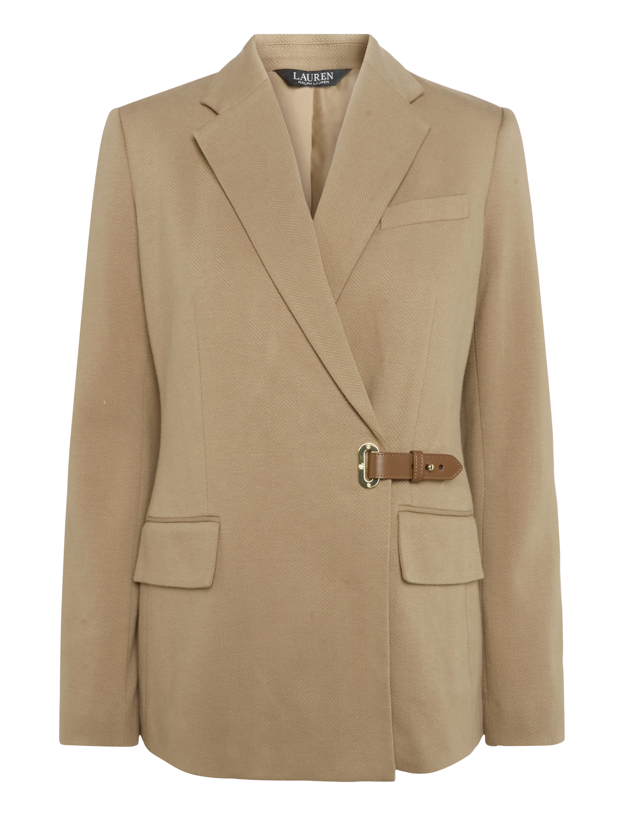 Lauren Ralph Lauren Buckle-Trim Herringbone Jacquard Blazer - Blazers - LAUREN CAMEL / beige