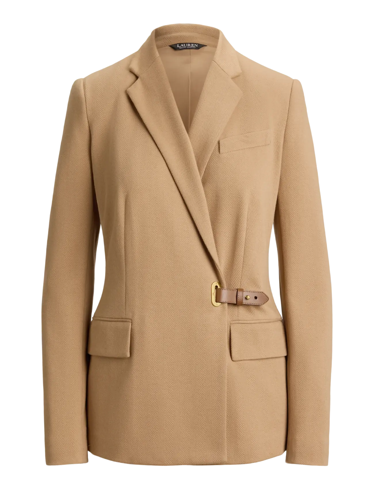 Lauren Ralph Lauren Buckle-Trim Herringbone Jacquard Blazer - Naised - LAUREN CAMEL / beige