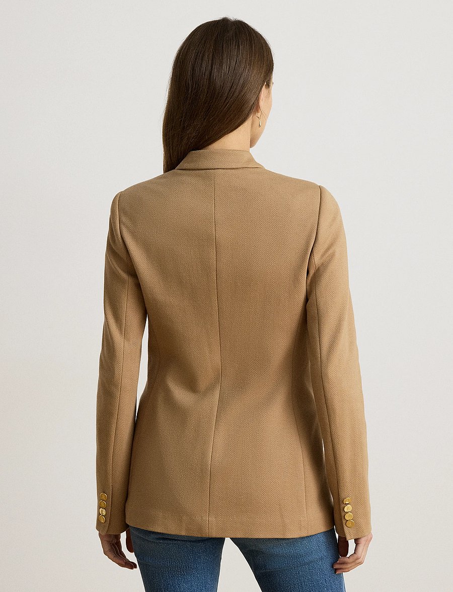 Lauren Ralph Lauren - Buckle-Trim Herringbone Jacquard Blazer - vööga pintsakud - lauren camel - 3