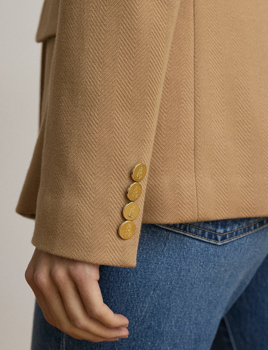 Lauren Ralph Lauren - Buckle-Trim Herringbone Jacquard Blazer - vööga pintsakud - lauren camel - 4