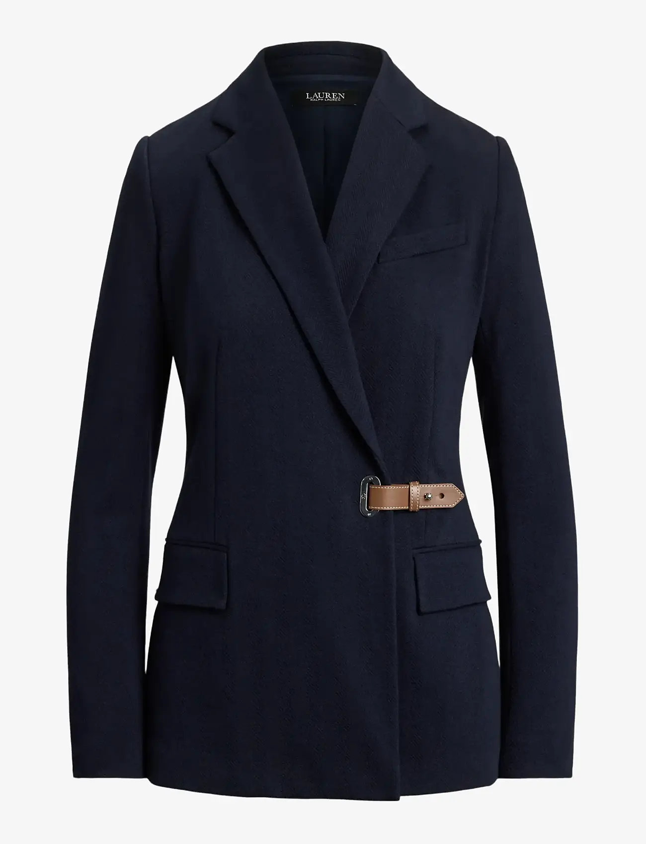 Lauren Ralph Lauren - Buckle-Trim Herringbone Jacquard Blazer - kavajer med skärp - lauren navy - 1