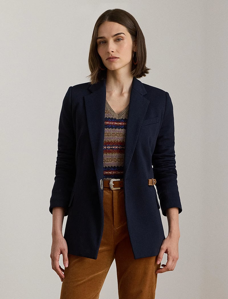 Lauren Ralph Lauren - Buckle-Trim Herringbone Jacquard Blazer - kavajer med skärp - lauren navy - 3