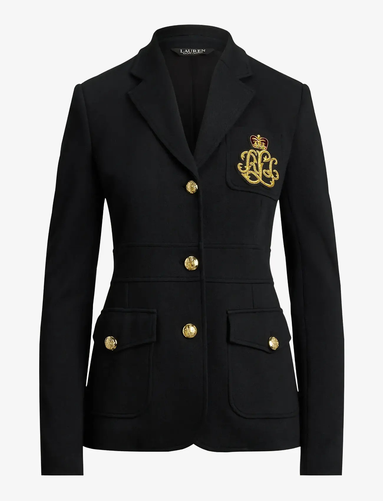 Lauren Ralph Lauren - Bullion Double-Knit Jacquard Blazer - enkelknäppta kavajer - black - 1