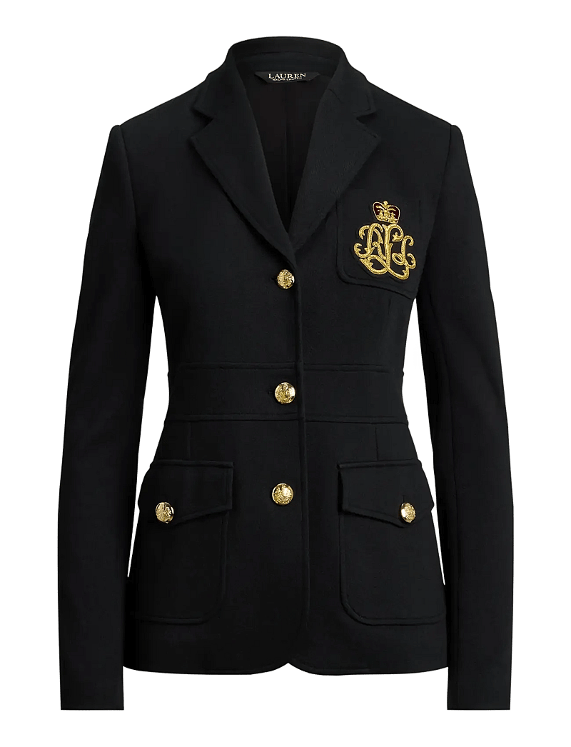 Lauren Ralph Lauren - Bullion Double-Knit Jacquard Blazer - enkelknäppta kavajer - black - 1