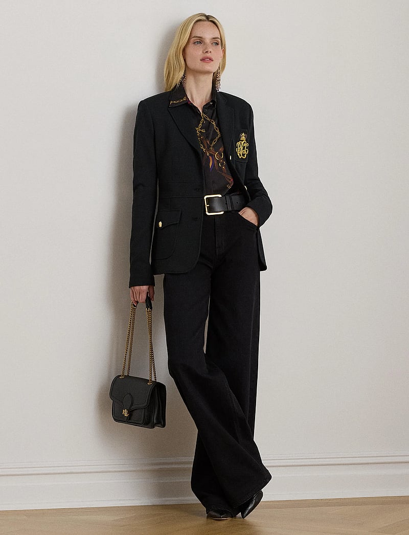 Lauren Ralph Lauren - Bullion Double-Knit Jacquard Blazer - enkelknäppta kavajer - black - 0
