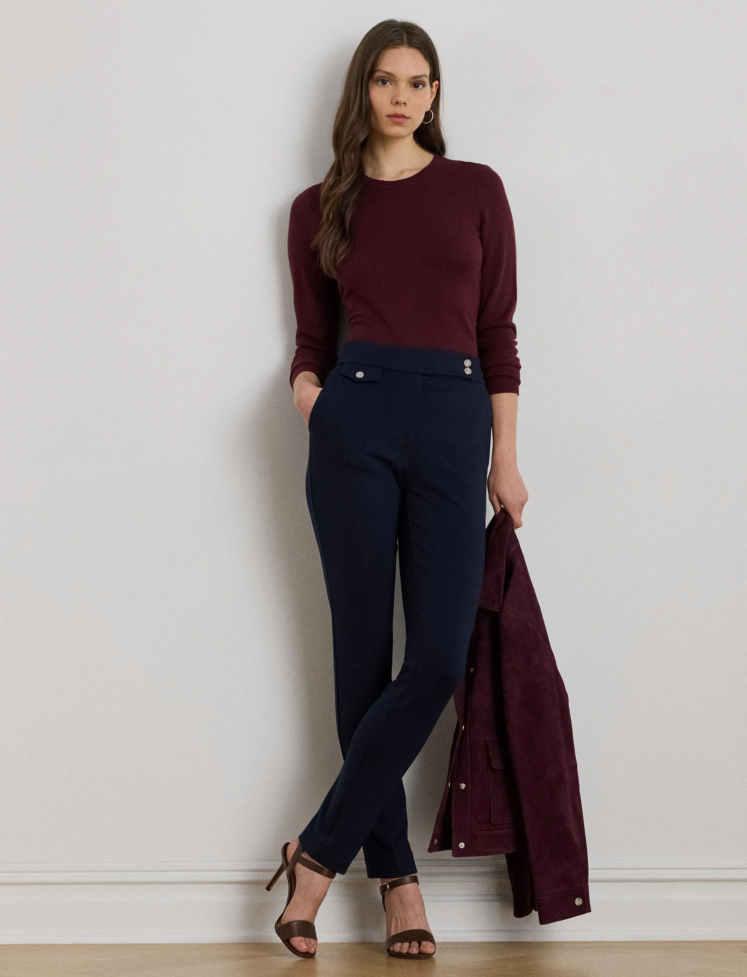 Lauren Ralph Lauren - Ponte Ankle Pant - pantalons capri - lauren navy - 3