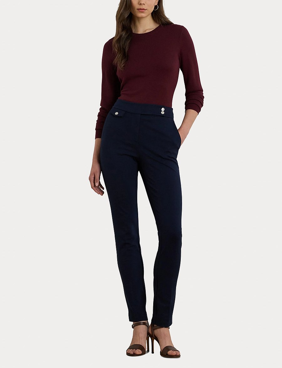 Lauren Ralph Lauren - Ponte Ankle Pant - pantalons capri - lauren navy - 4