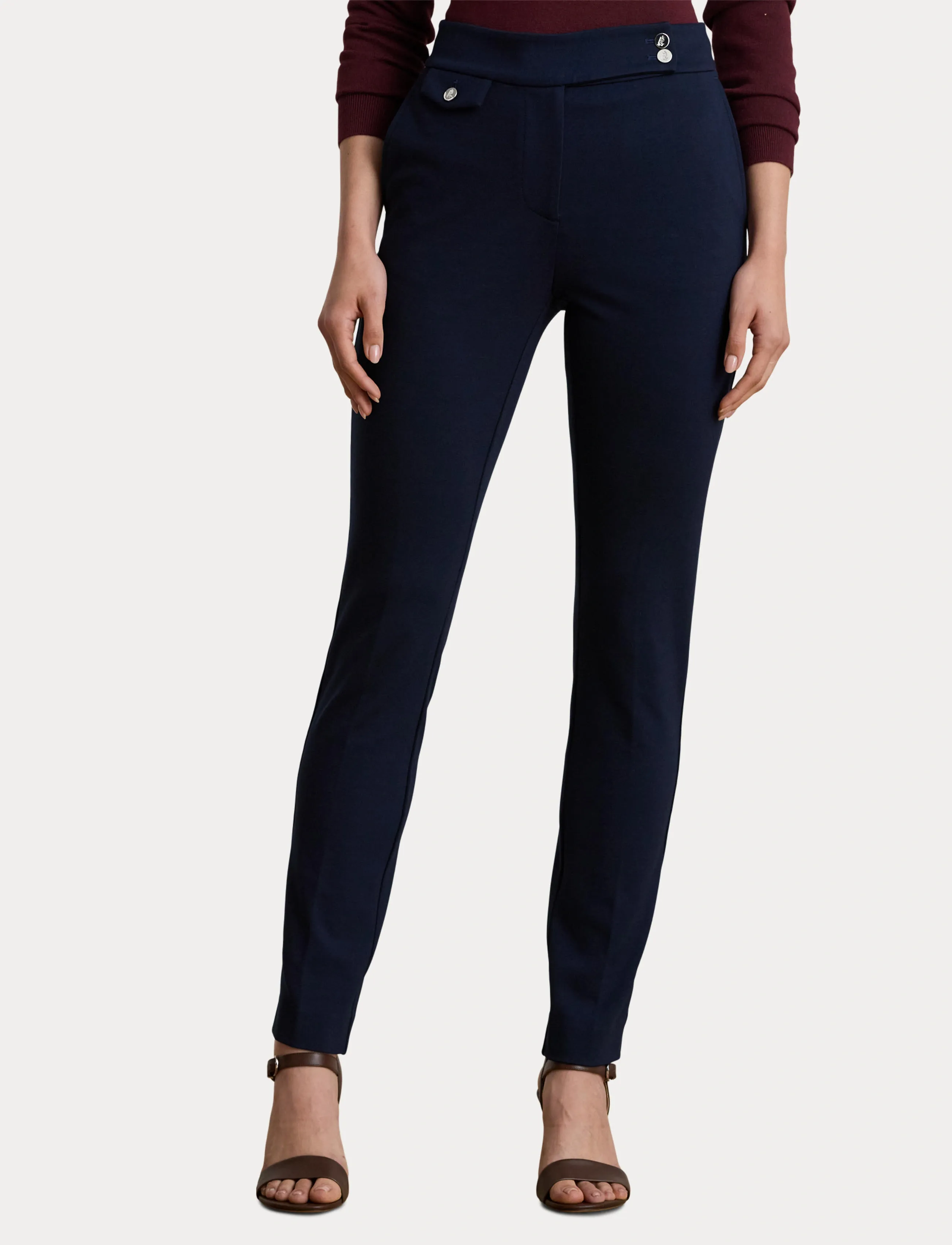 Lauren Ralph Lauren - Ponte Ankle Pant - pantalons capri - lauren navy - 5