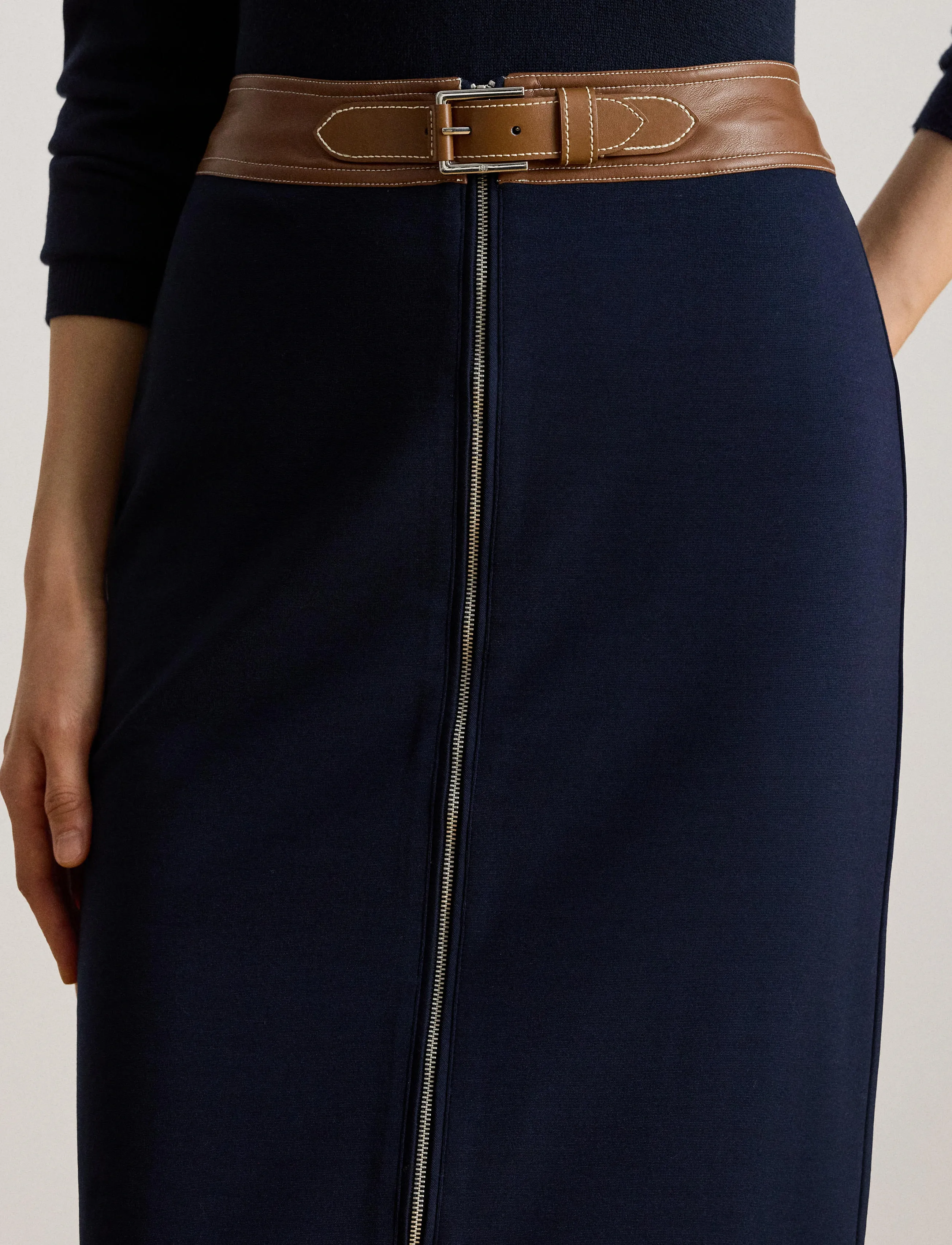 Lauren Ralph Lauren Faux-Leather-Trim Ponte Pencil Skirt midikjolar dam – bild 7