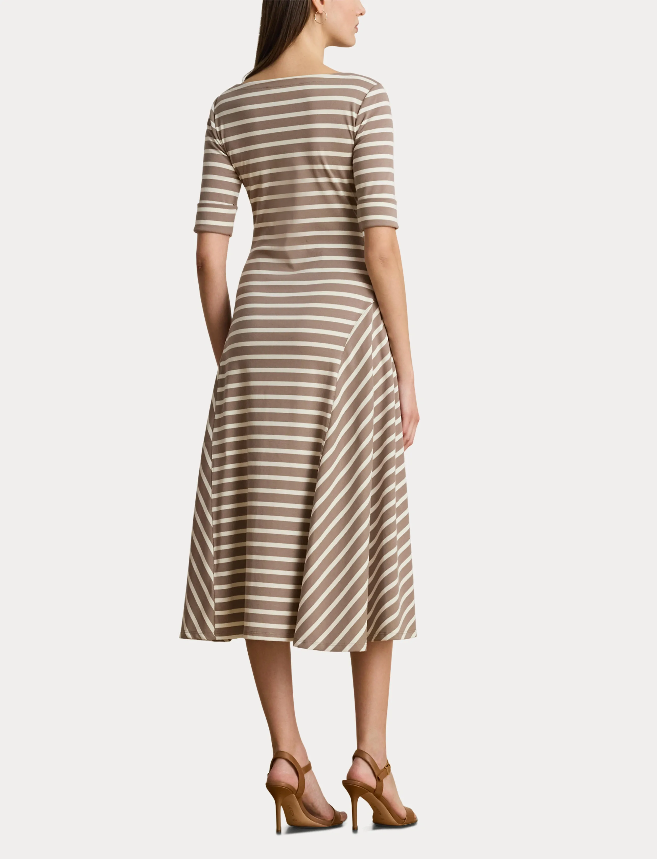 Lauren Ralph Lauren Striped Stretch Cotton Midi Dress midiklänningar dam – bild 6
