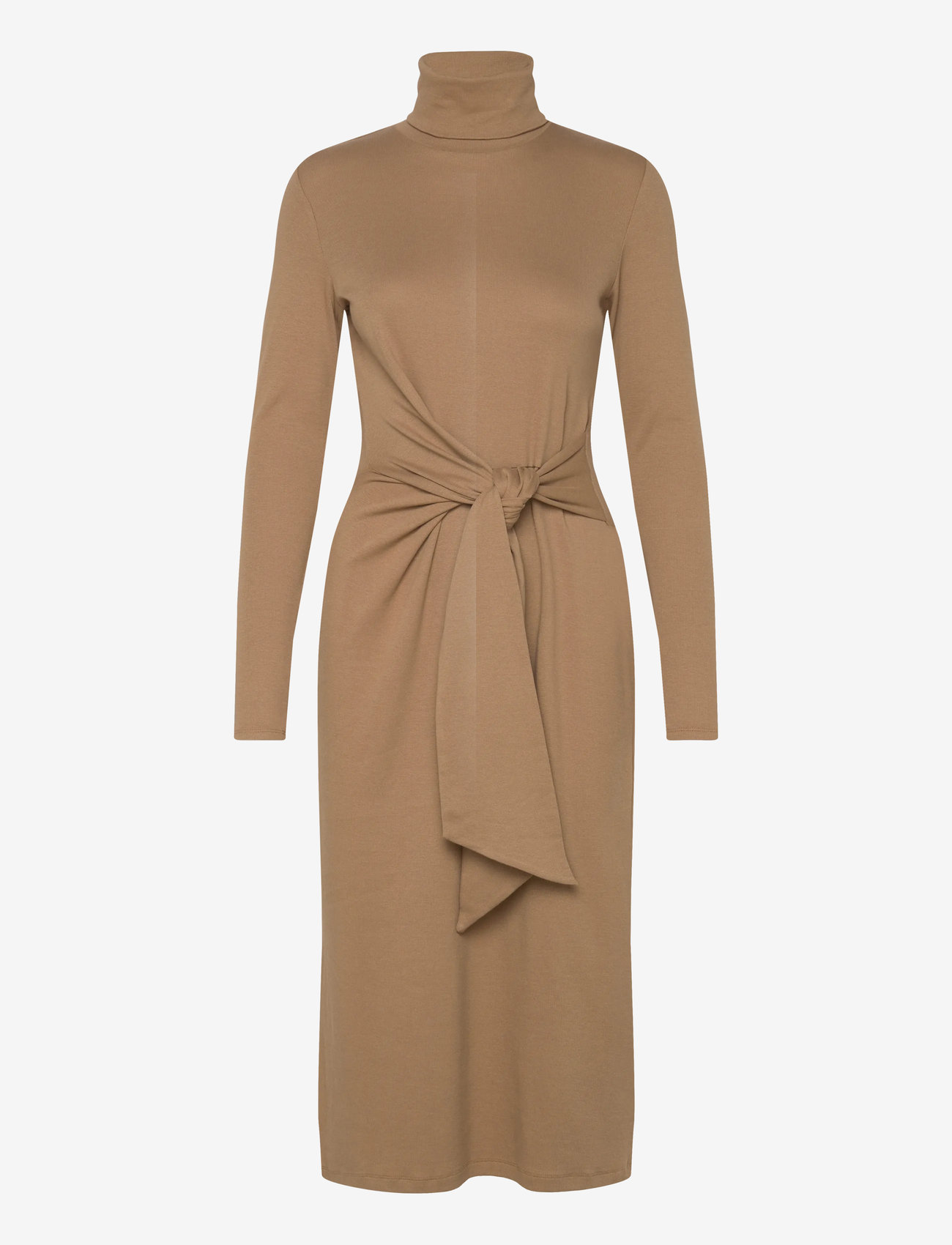 Lauren Ralph Lauren - Tie-Front Turtleneck Dress - midi-kleider - classic camel - 0