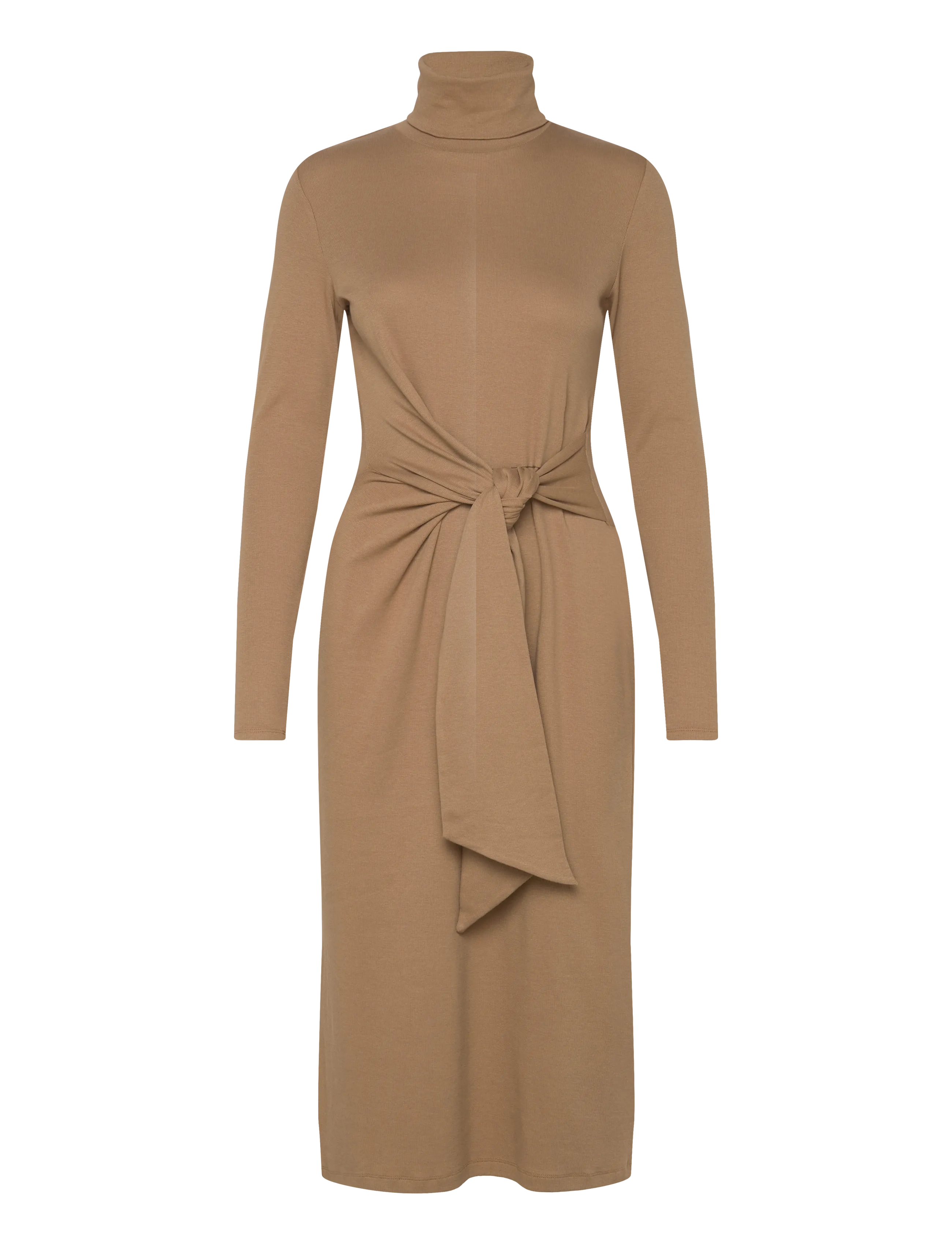 Lauren Ralph Lauren CM 2X2 RIB-KNIT DRESS - Midikleider - CLASSIC CAMEL / beige