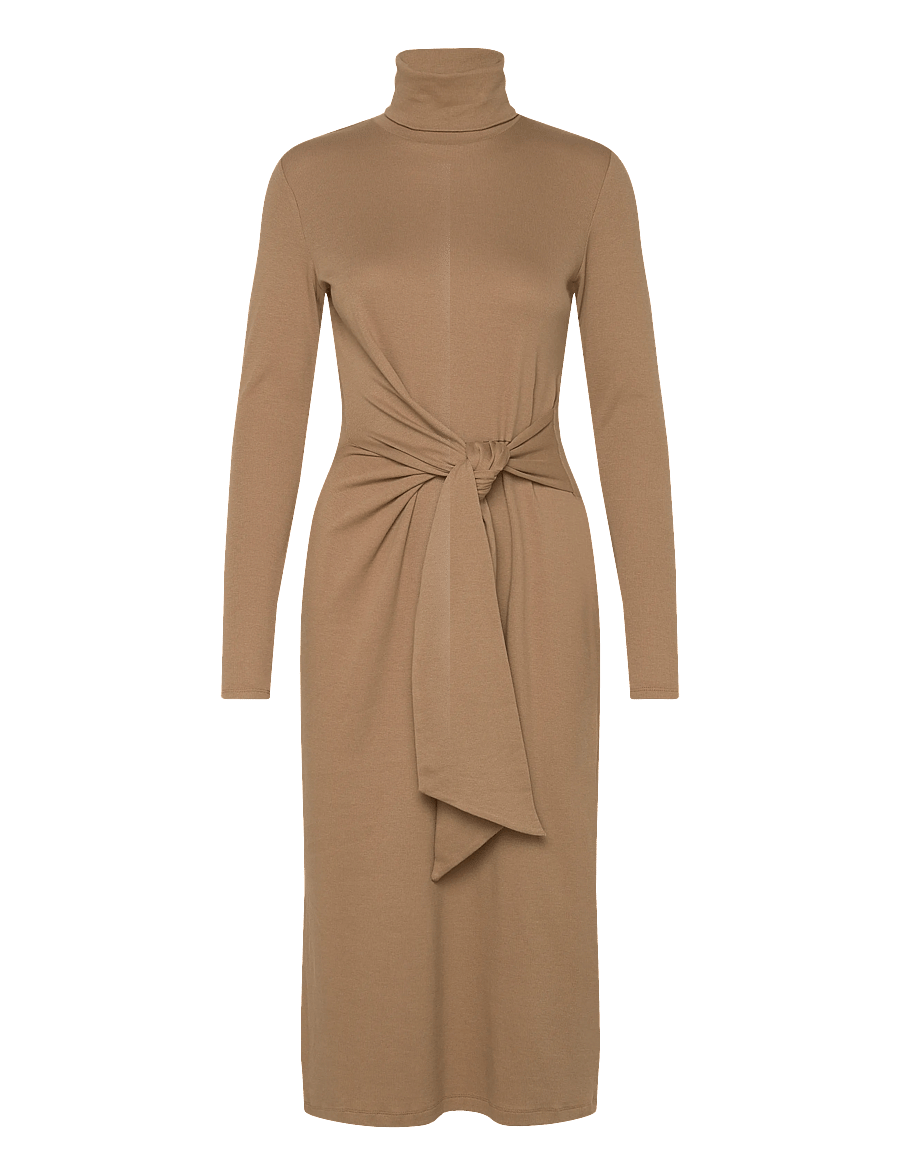 Lauren Ralph Lauren - CM 2X2 RIB-KNIT DRESS - stramme kjoler - classic camel - 0