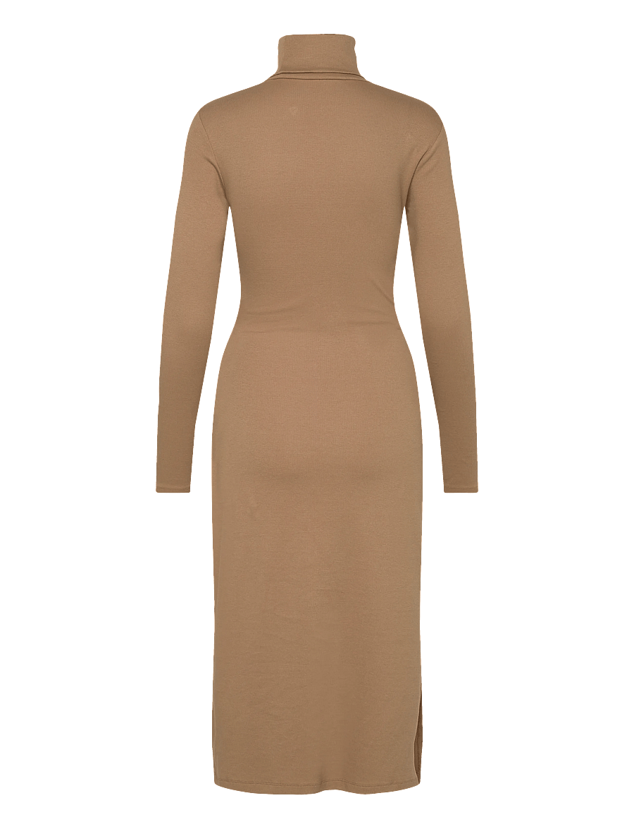 Lauren Ralph Lauren - CM 2X2 RIB-KNIT DRESS - stramme kjoler - classic camel - 1