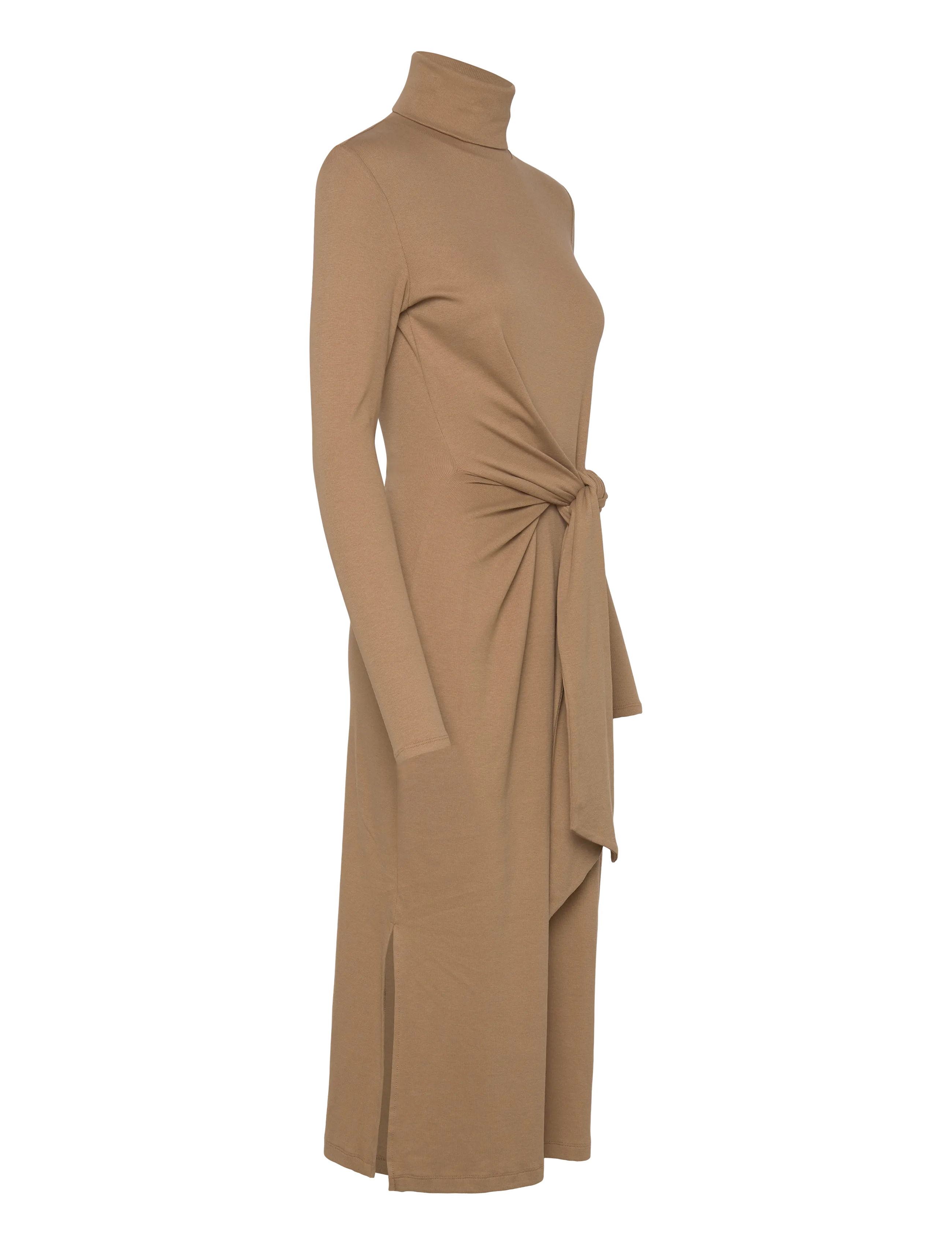 Lauren Ralph Lauren - CM 2X2 RIB-KNIT DRESS - aptemptos suknelės - classic camel - 2