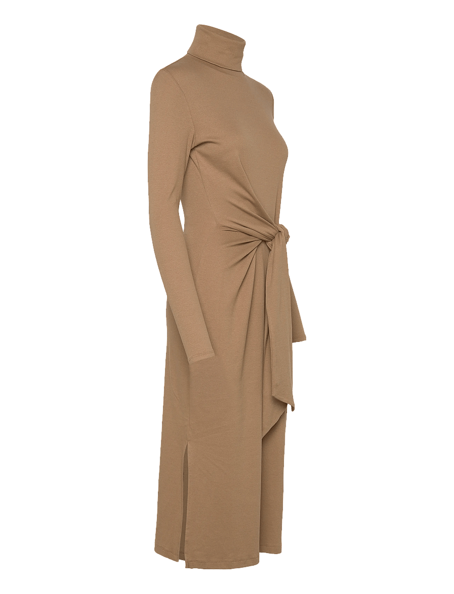 Lauren Ralph Lauren - CM 2X2 RIB-KNIT DRESS - stramme kjoler - classic camel - 2