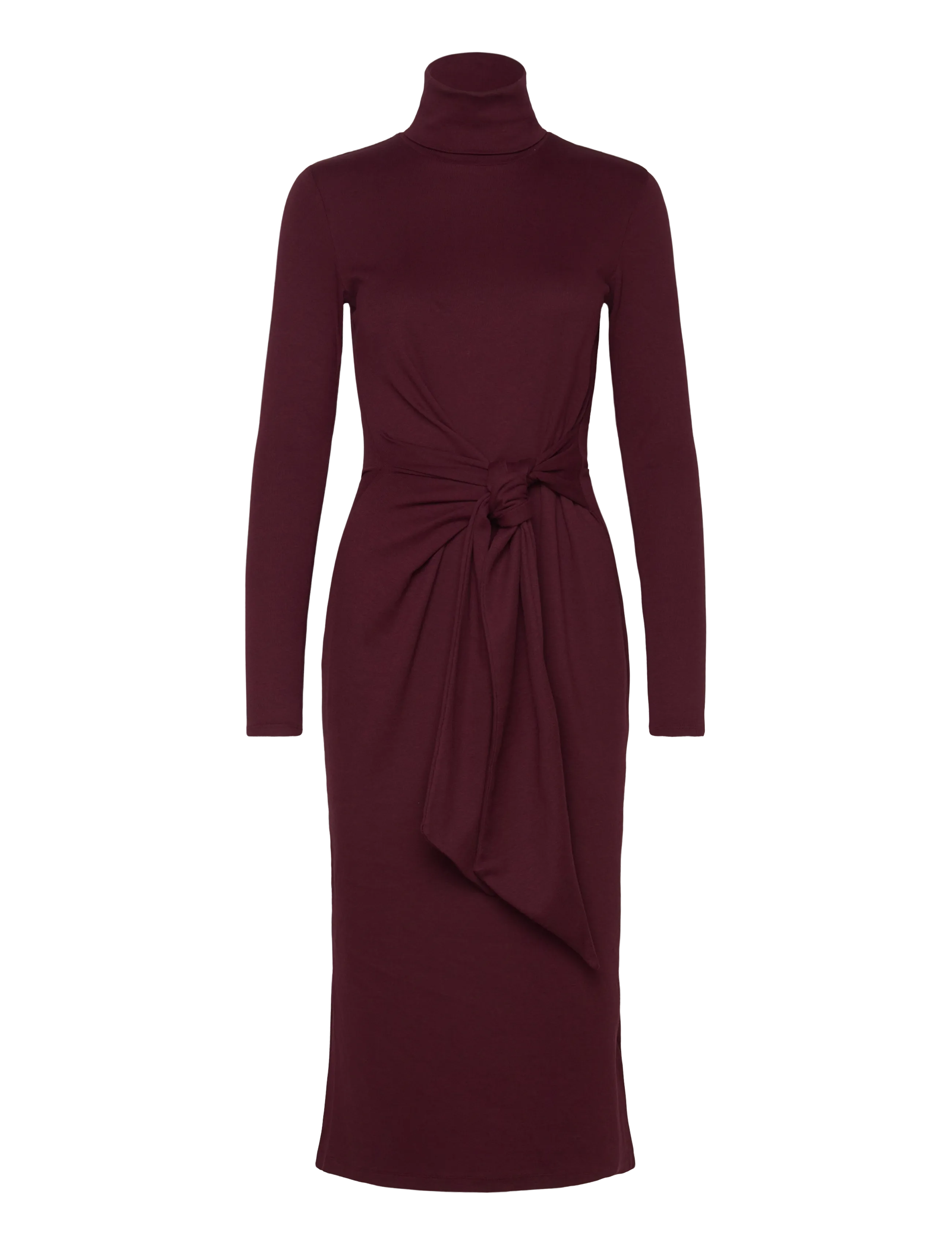Lauren Ralph Lauren CM 2X2 RIB-KNIT DRESS - Riided - DARK GARNET / red