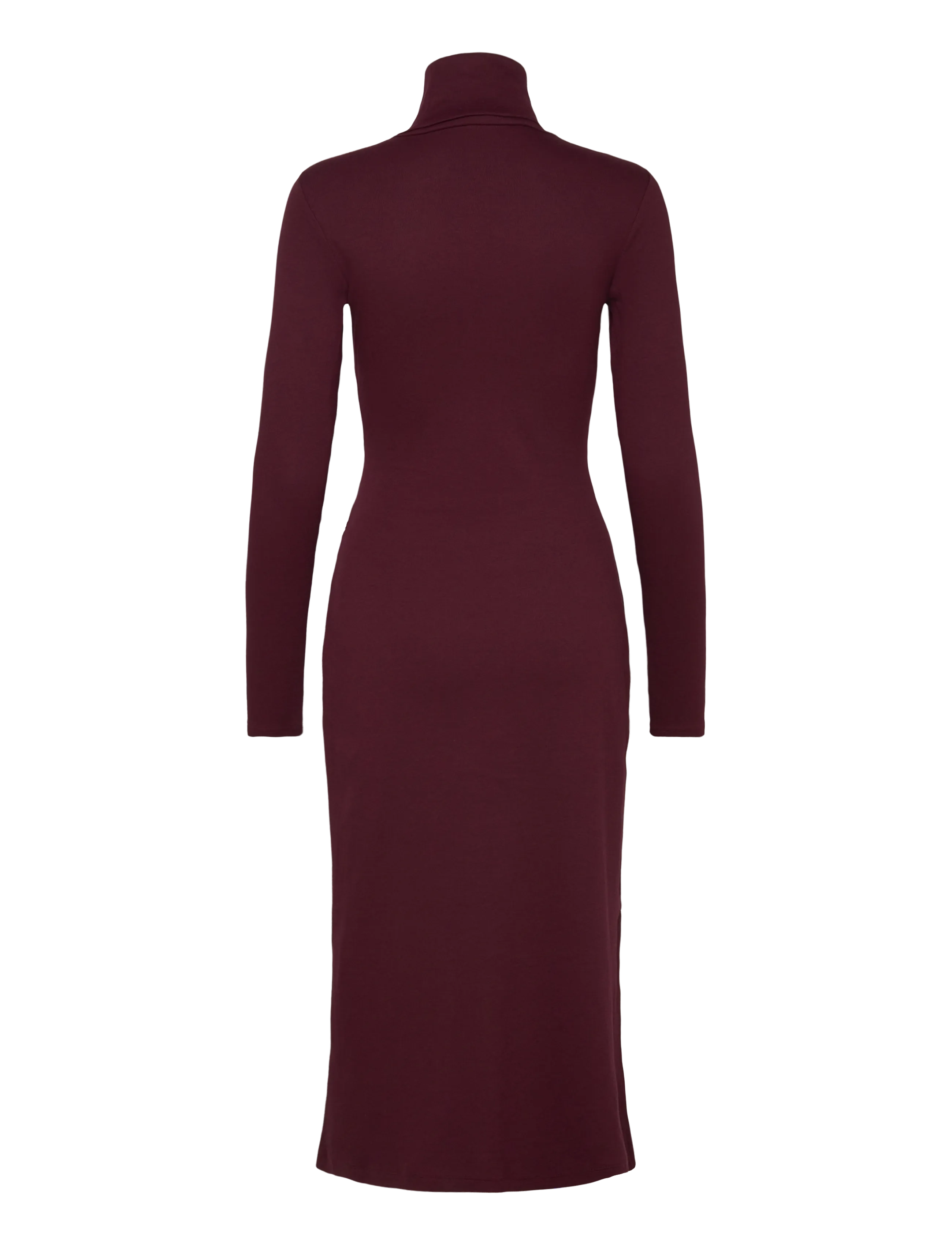 Lauren Ralph Lauren - Tie-Front Cotton-Blend Turtleneck Dress - etuikleider - dark garnet - 1