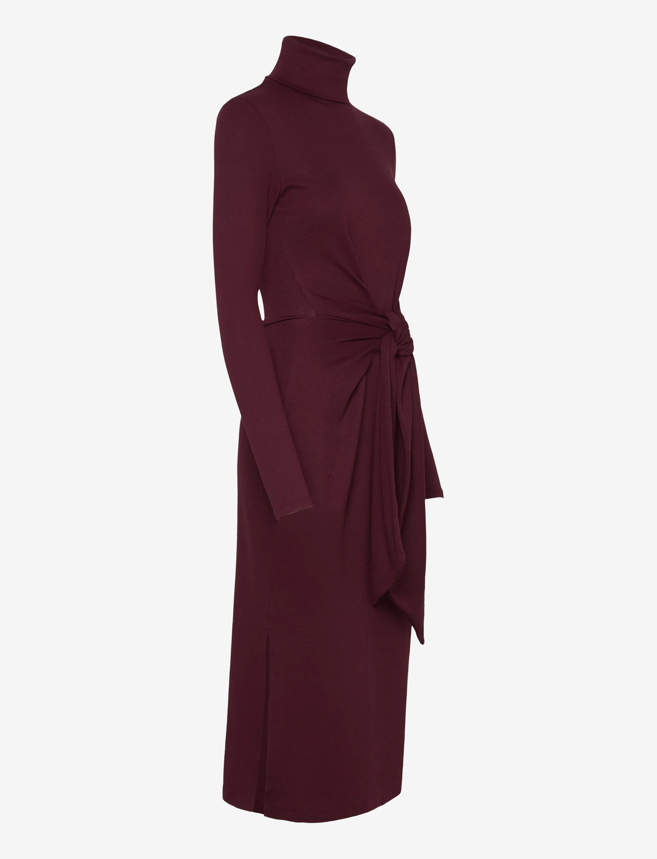 Lauren Ralph Lauren - Tie-Front Turtleneck Dress - bodycon dresses - dark garnet - 2