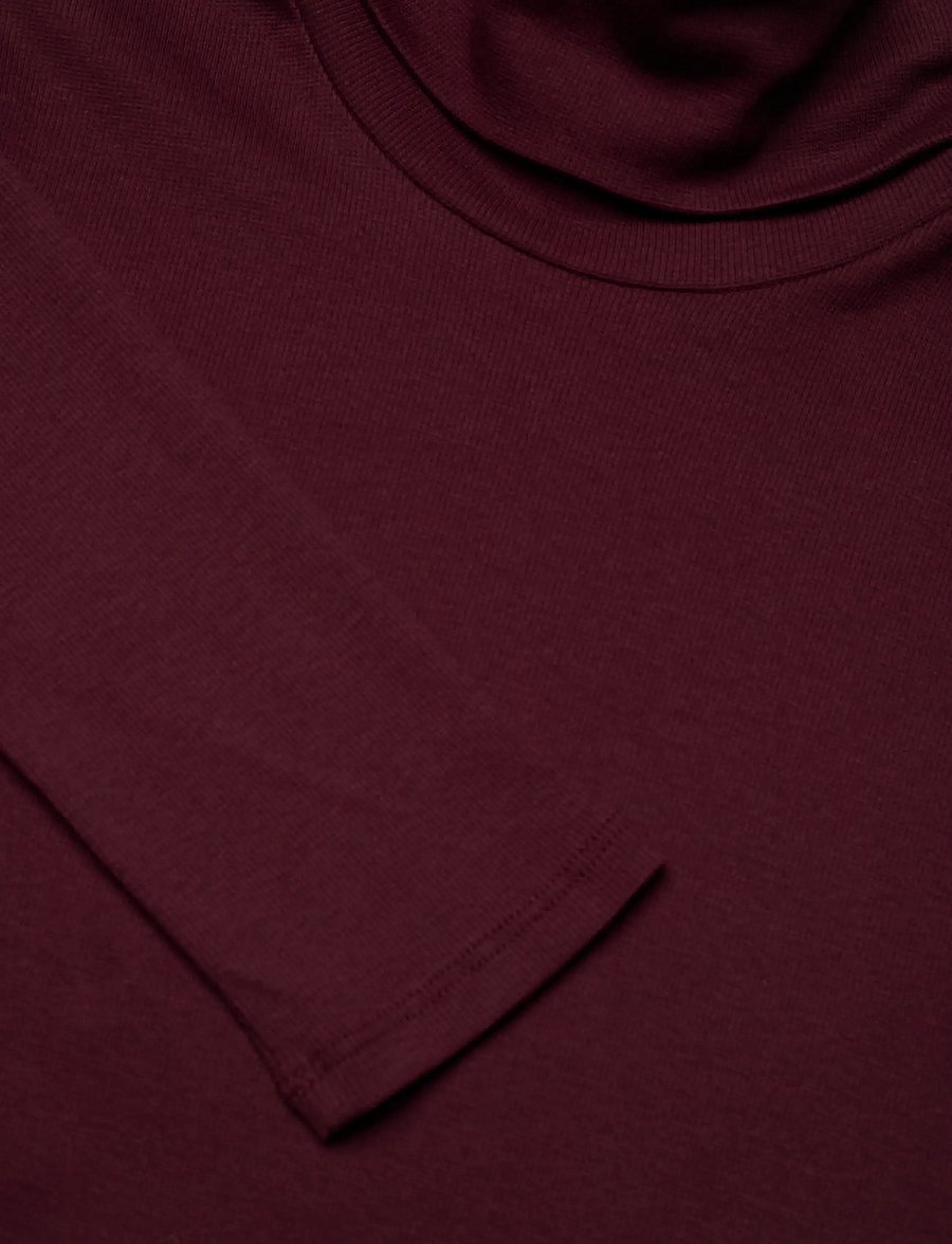 Lauren Ralph Lauren - Tie-Front Cotton-Blend Turtleneck Dress - etuikleider - dark garnet - 3