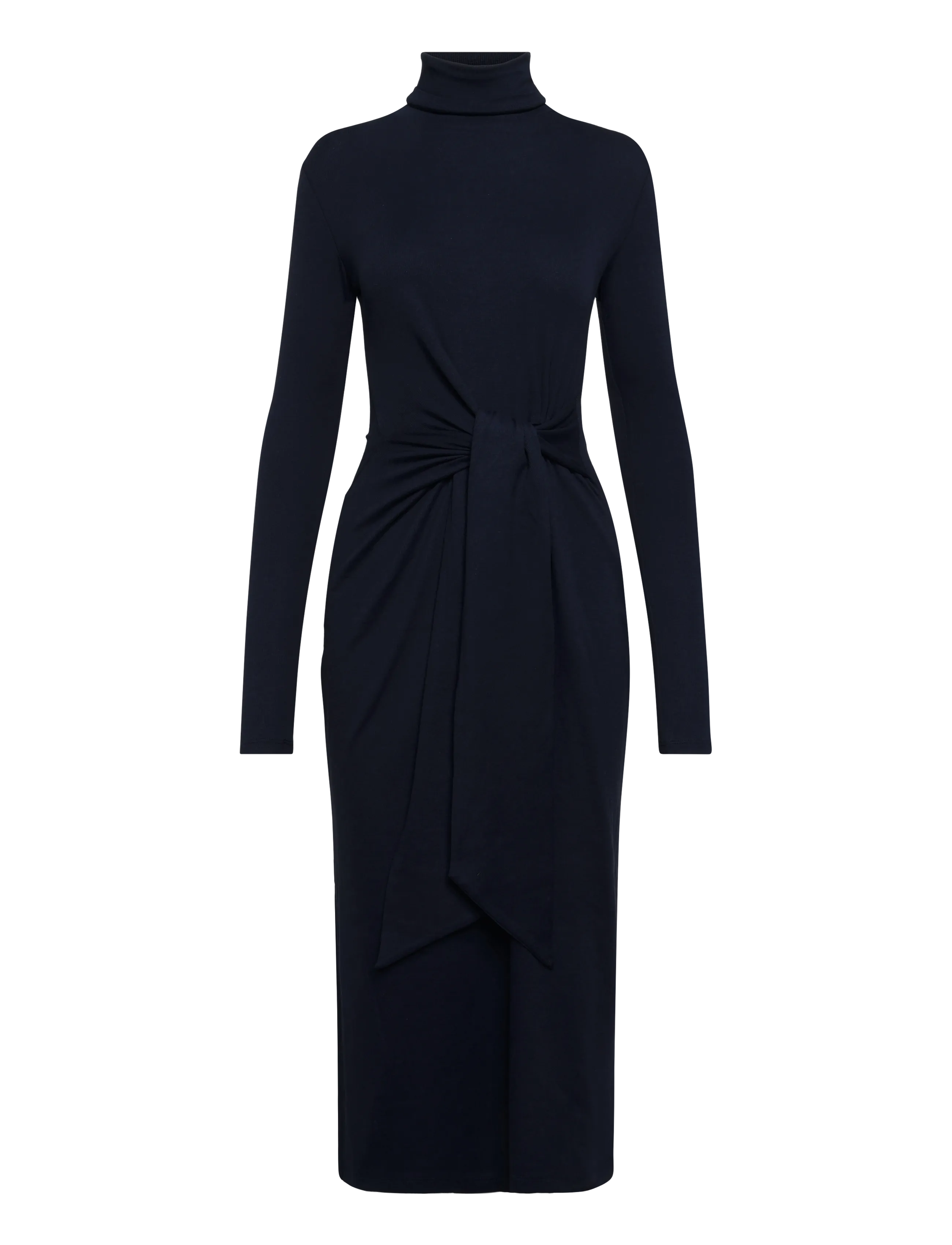 Lauren Ralph Lauren - Tie-Front Turtleneck Dress - stramme kjoler - lauren navy - 1