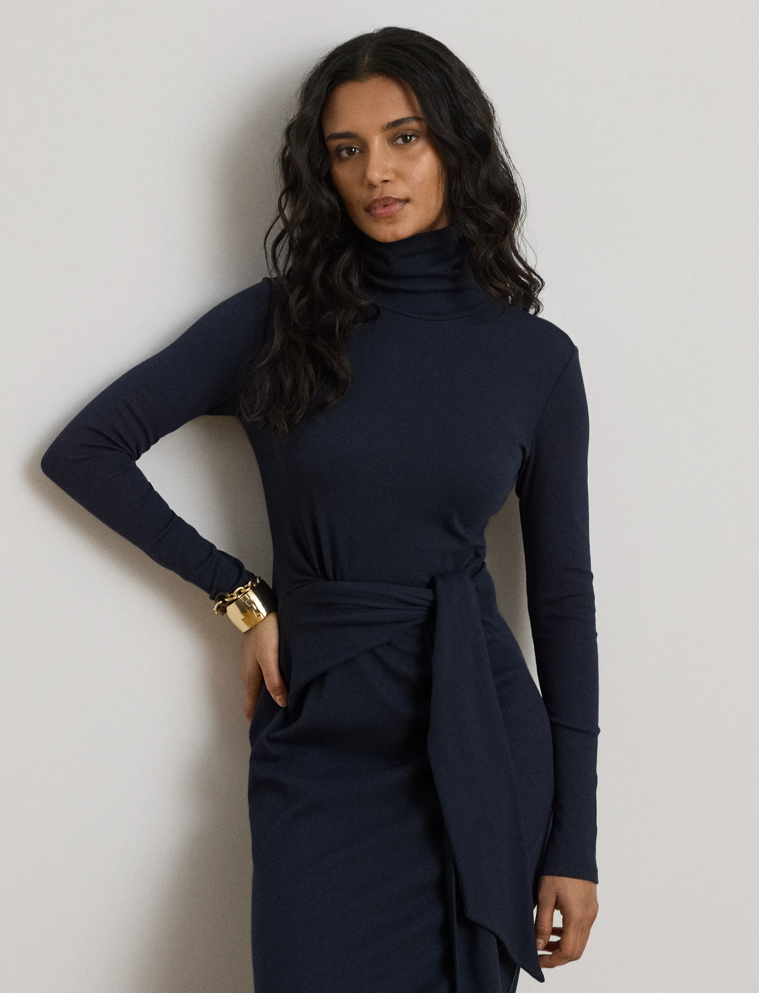 Lauren Ralph Lauren Tie-Front Turtleneck Dress midiklänningar dam – bild 8