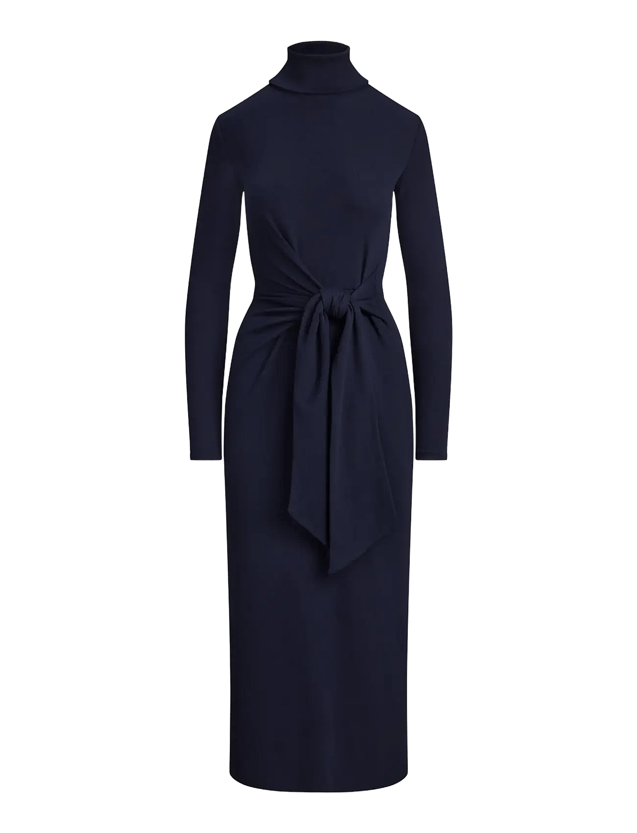 Lauren Ralph Lauren | Tie-Front Cotton-Blend Turtleneck Dress | L