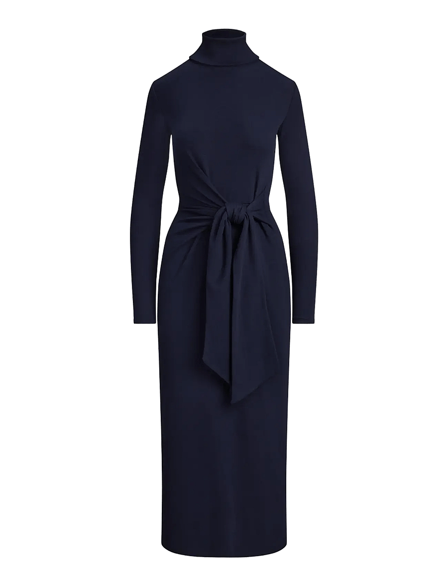 Lauren Ralph Lauren - CM 2X2 RIB-KNIT DRESS - etuikleider - lighthouse navy - 1