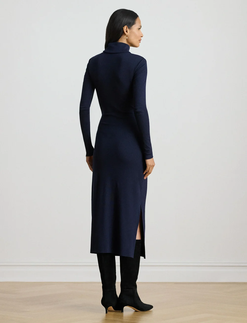 Lauren Ralph Lauren - Tie-Front Turtleneck Dress - liibuvad kleidid - lighthouse navy - 2