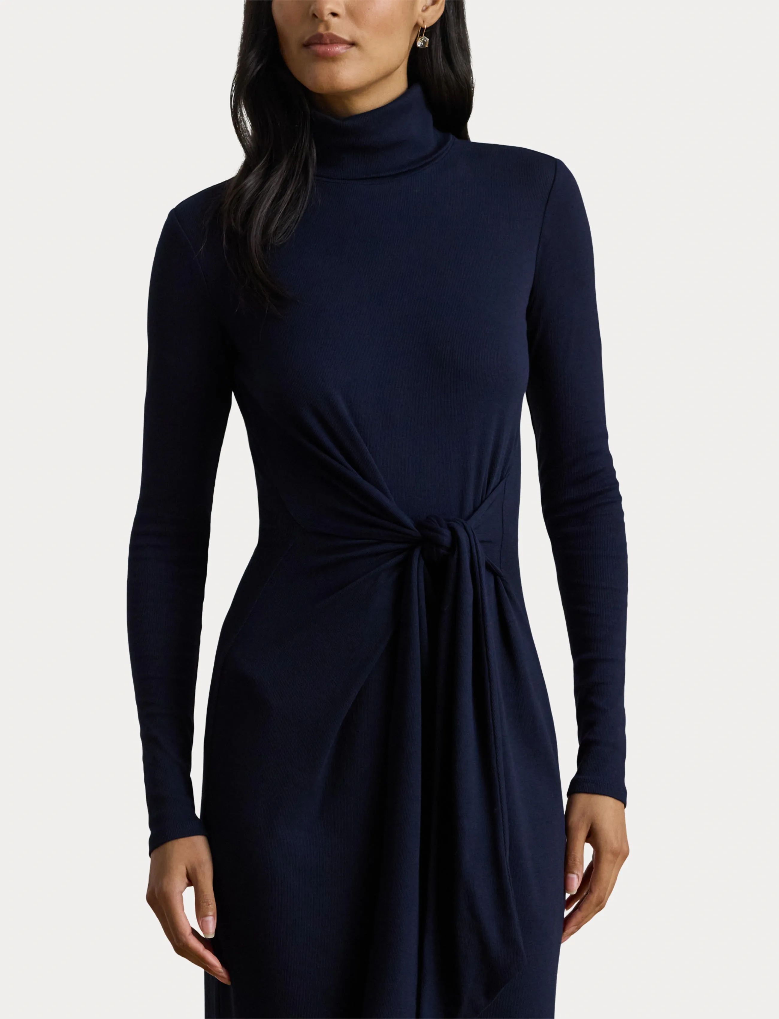 Lauren Ralph Lauren - CM 2X2 RIB-KNIT DRESS - liibuvad kleidid - lighthouse navy - 5